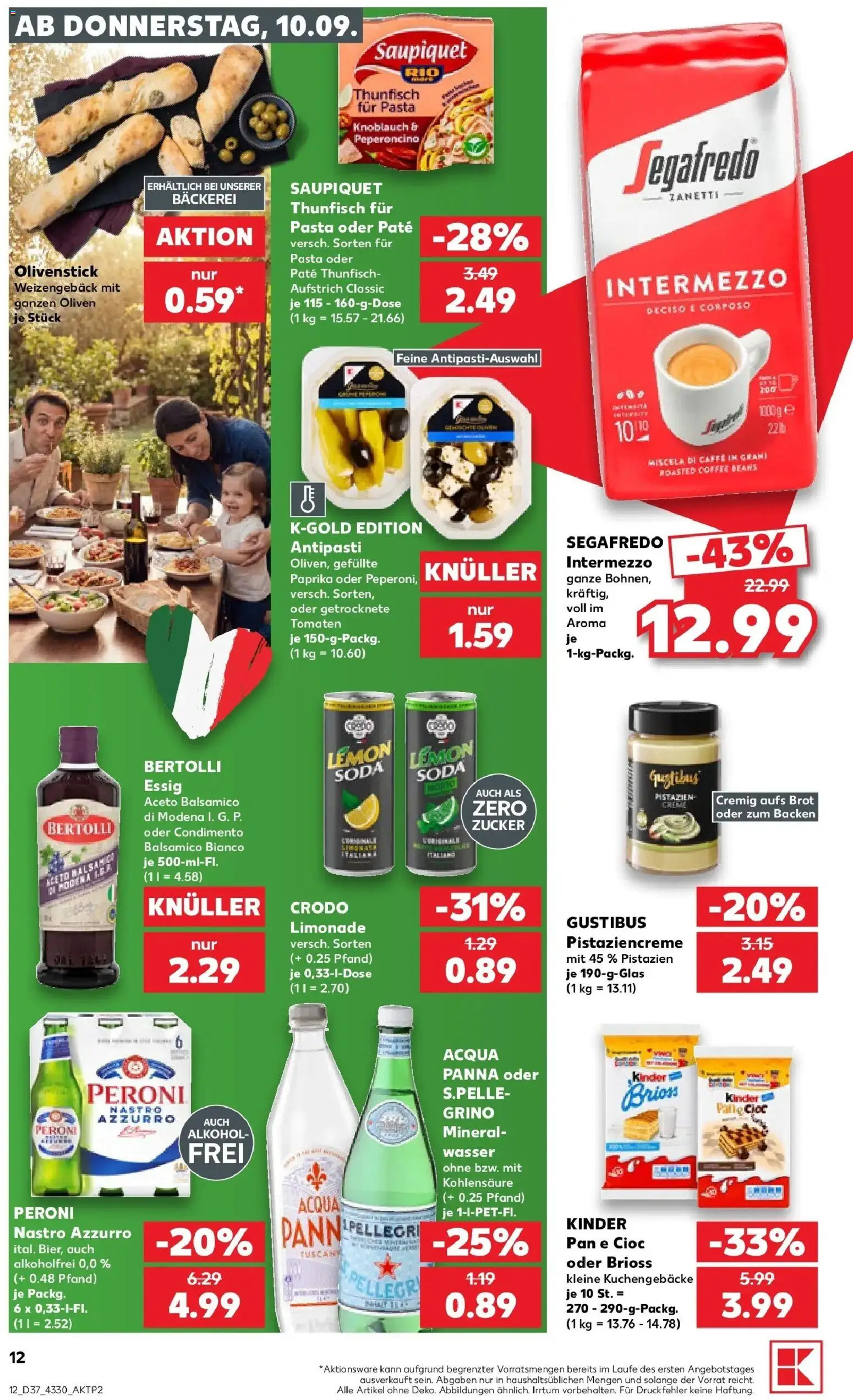 Prospekt Kaufland ab 10.09.2026 » Angebote Online zum Blättern | Seite: 12 | Produkte: Thunfisch, Wasser, Alkohol, Zucker