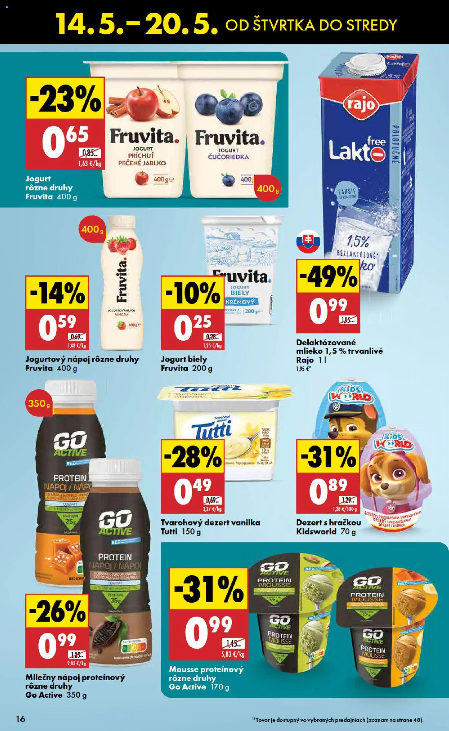 Nové Biedronka akcie – leták je platný od 14.05.2026 | Strana: 16 | Produkty: Mlieko, Jogurt, Protein