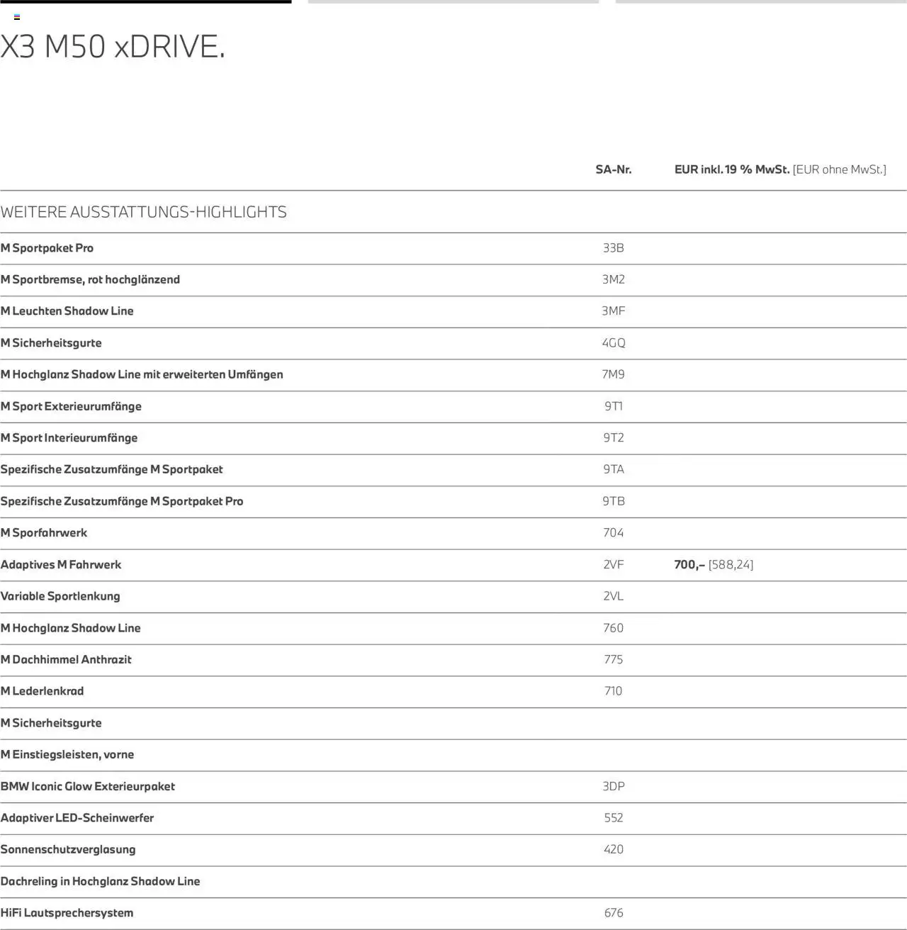 BMW X3 – gültig ab 01.08.2025 | Seite: 13 | Produkte: Hifi