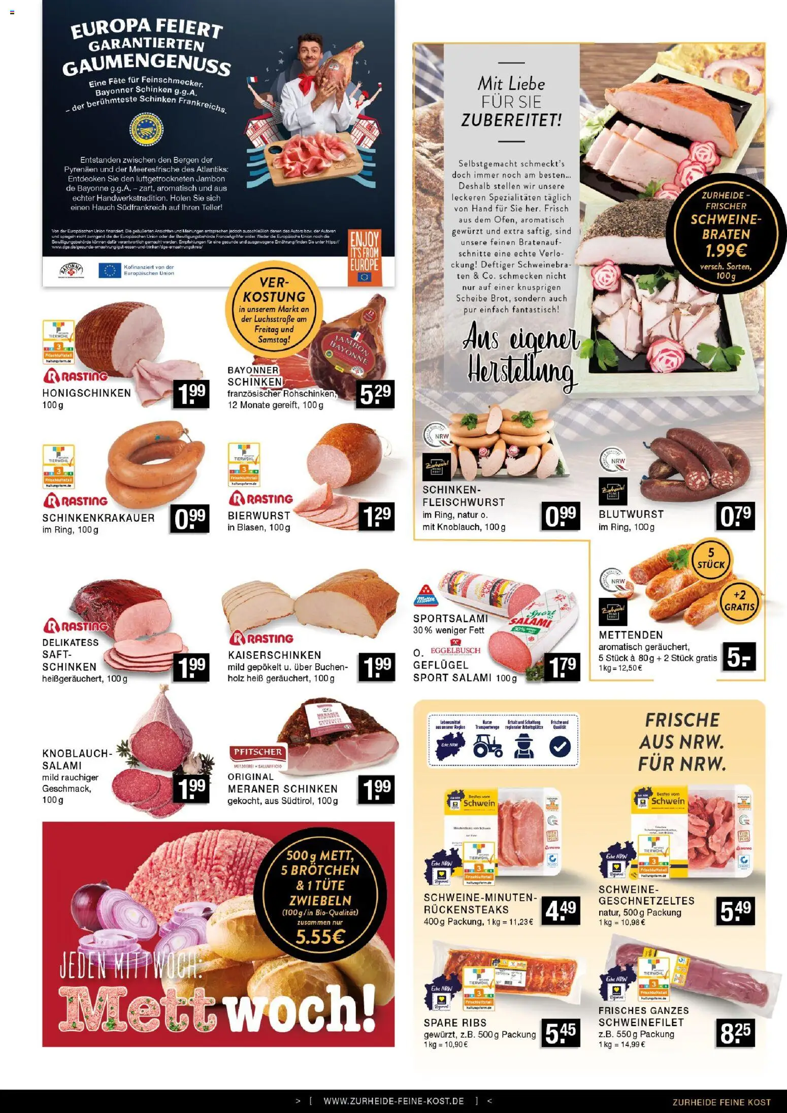 Edeka Zurheide Prospekt – gültig ab 31.08.2026 | Seite: 3 | Produkte: Schweinefilet, Knoblauch, Salami, Saft