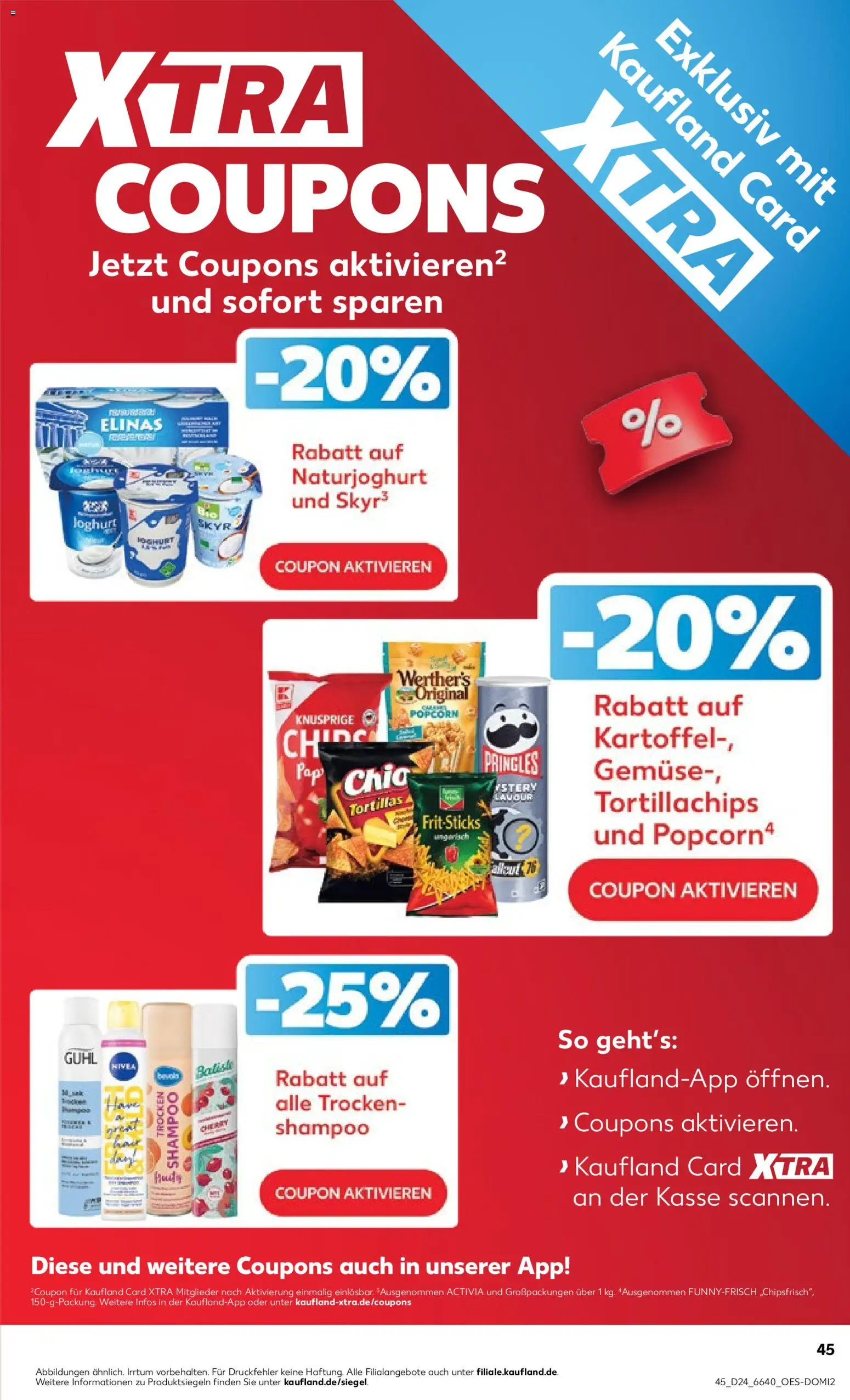 Kaufland Německo leták od 11.06.2026 | Strana: 45 | Produkty: Pringles, Skyr, Chia, Popcorn