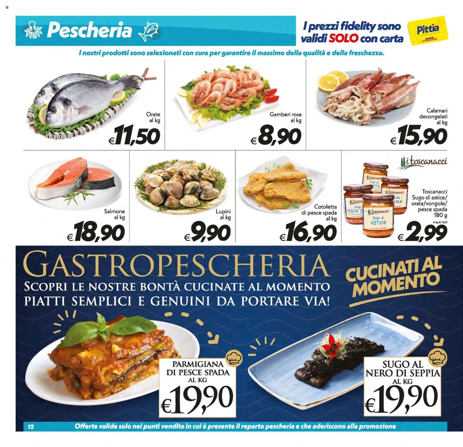 Volantino SuperConveniente del 21/08/2026 | Pagina: 12 | Prodotti: Salmone, Pesce, Calamari, Sugo