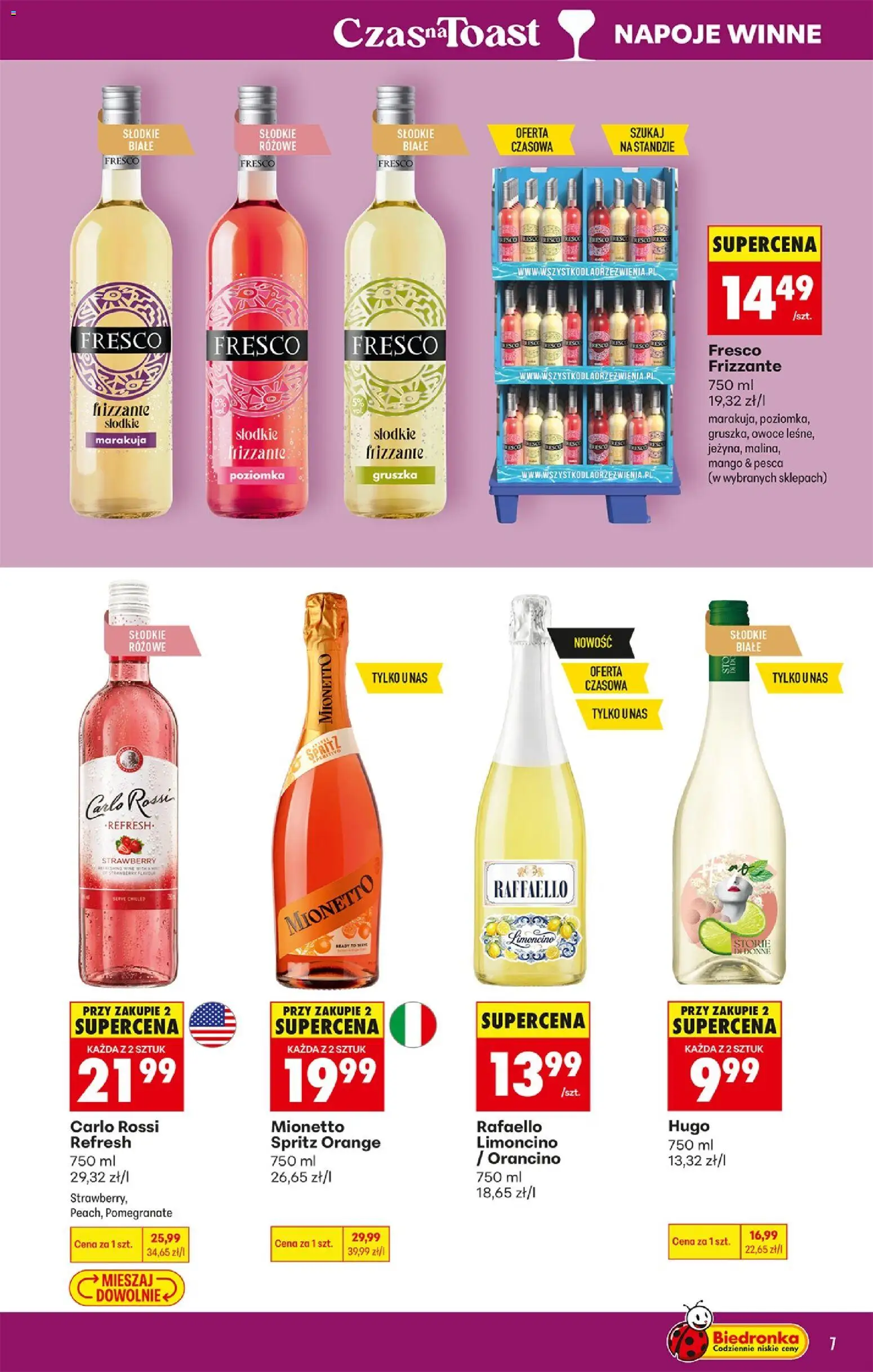 Biedronka Polsko leták - Czas na toast od 27.07.2026 | Strana: 7 | Produkty: Mango, Frizzante, Mionetto, Limoncino