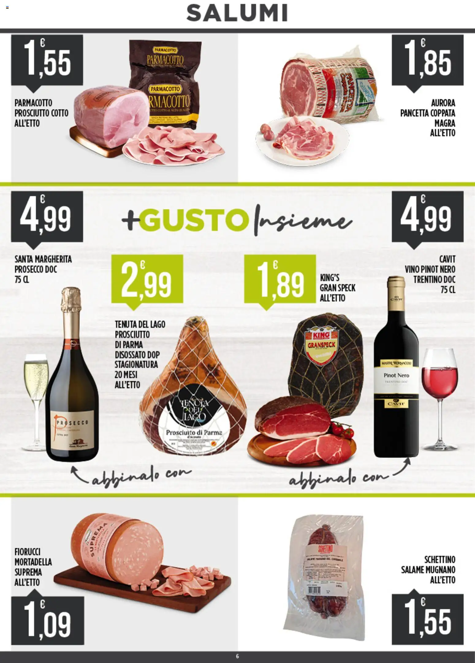 Volantino Euroesse del 18.05.2026 | Pagina: 6 | Prodotti: Speck, Pancetta, Prosecco, Vino
