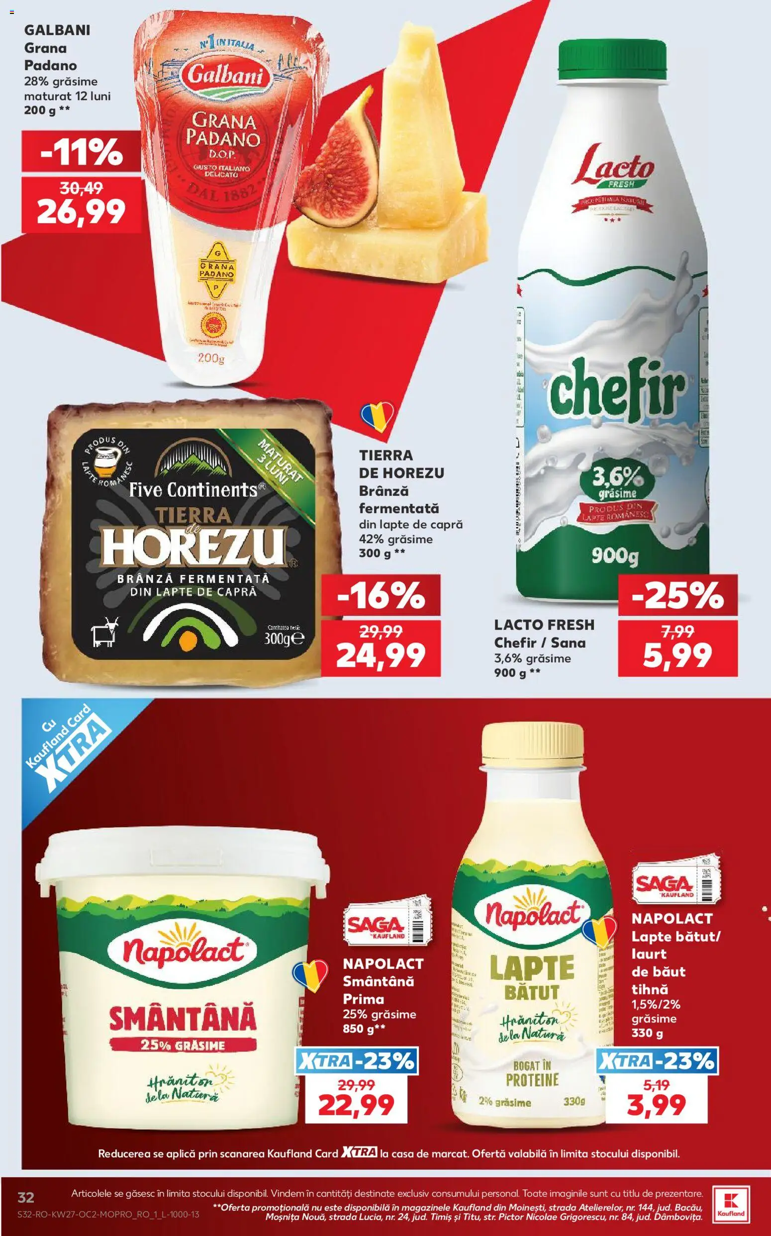 Noul catalog Kaufland – valabil de la 01.07.2026 | Pagină: 32 | Produse: Masaüstü kılıfı, Lapte, Brânză, Smântână