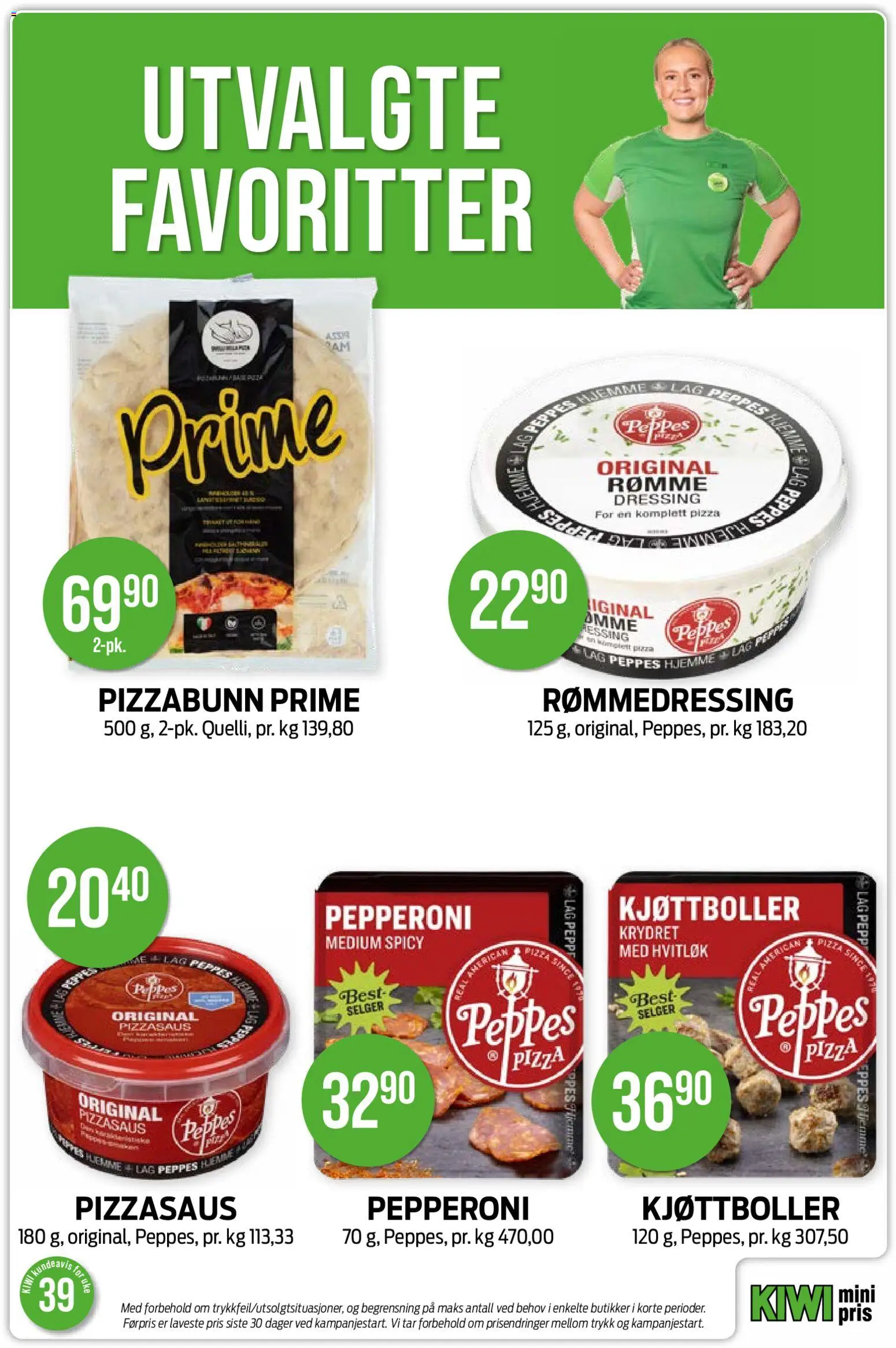 {H1} | Side: 21 | Produkter: Pizza, Kjøttboller, Pizzasaus, Ved