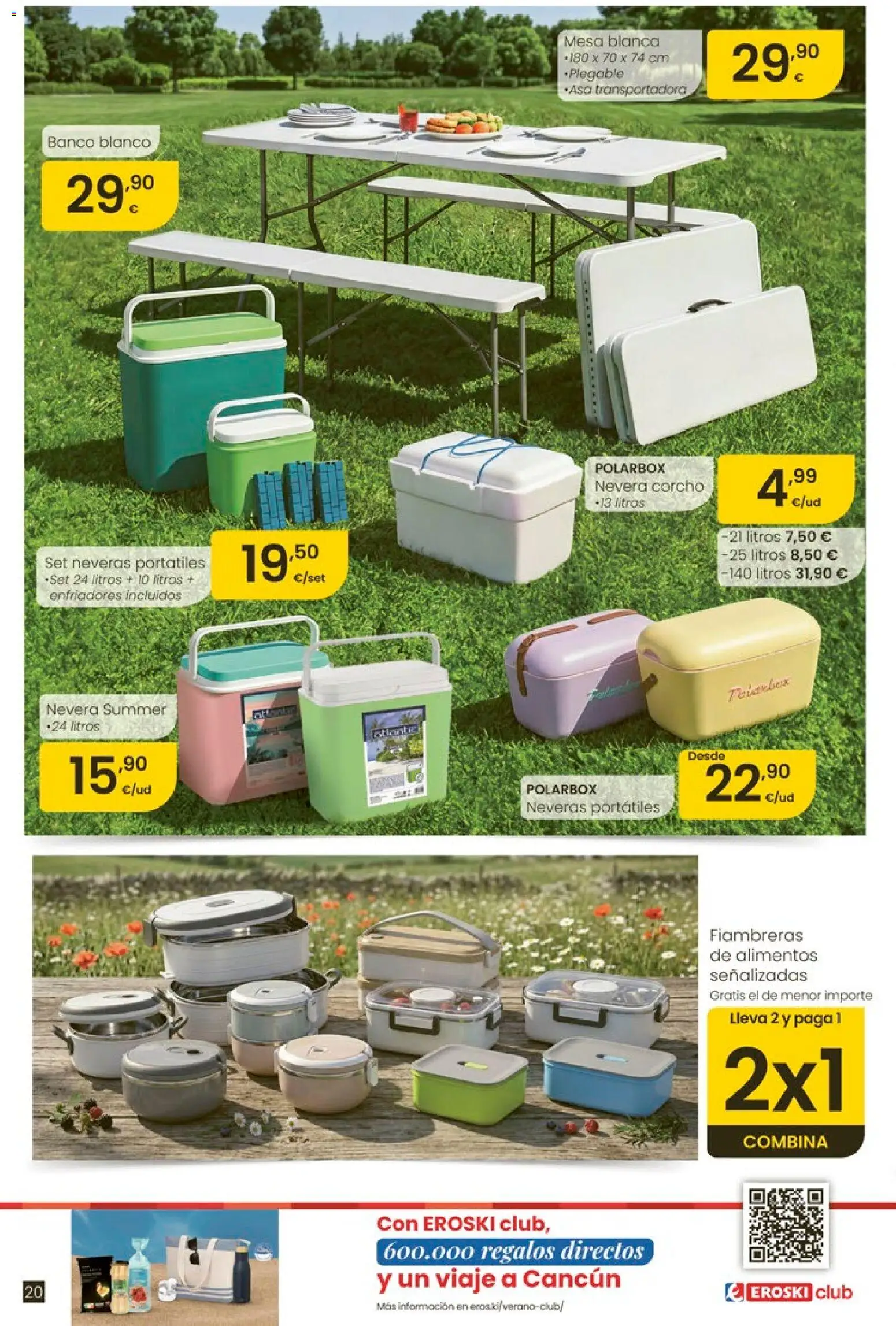 Eroski Oh! Oferta Pontevedra │ válido desde el 11.06.2026 | Página: 20 | Productos: Nevera, Mesa, Κούβα