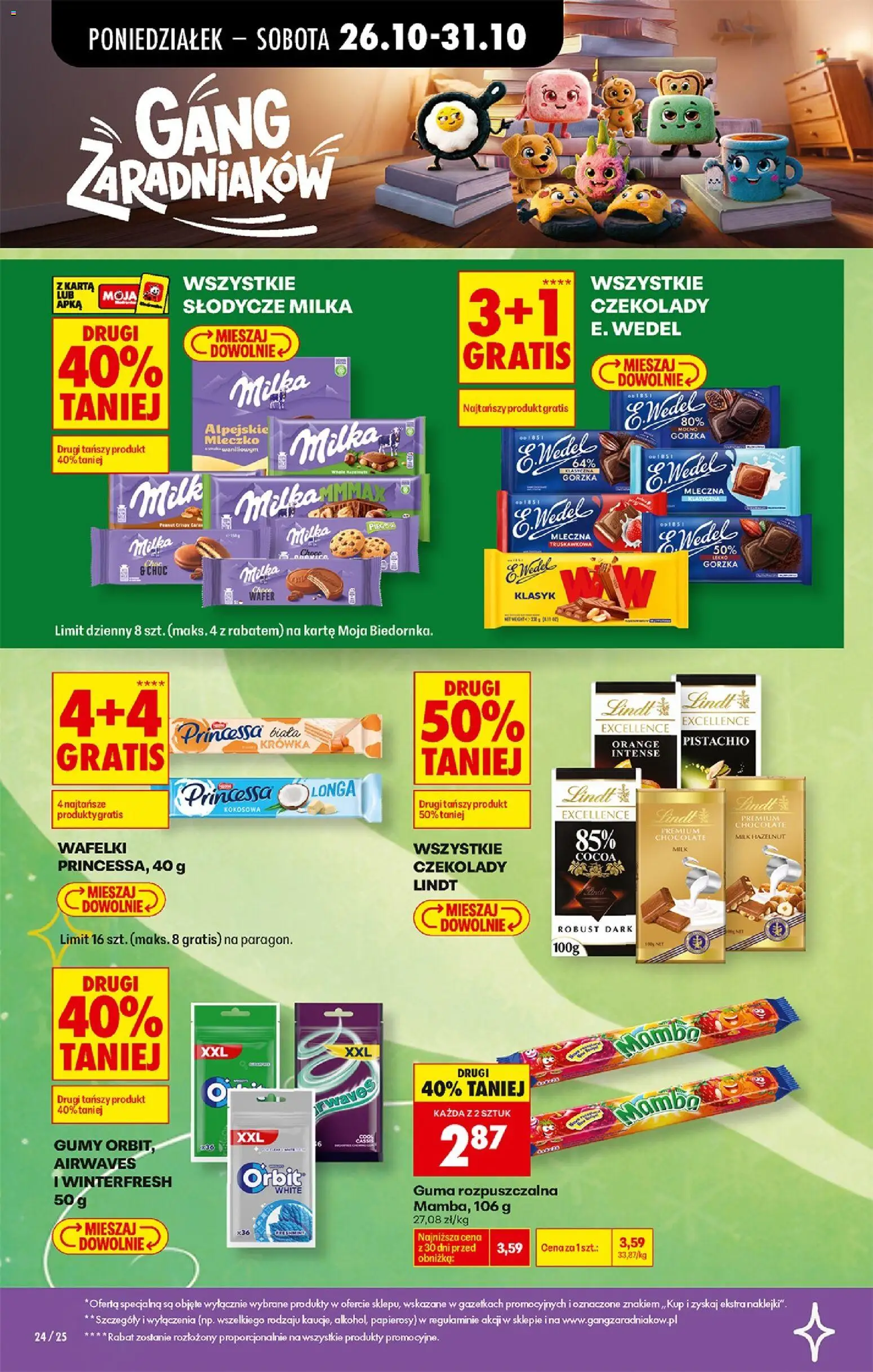 Biedronka Polsko leták - Codziennie niskie ceny od 26.10.2026 | Strana: 30 | Produkty: Lindt, Milka, Guma