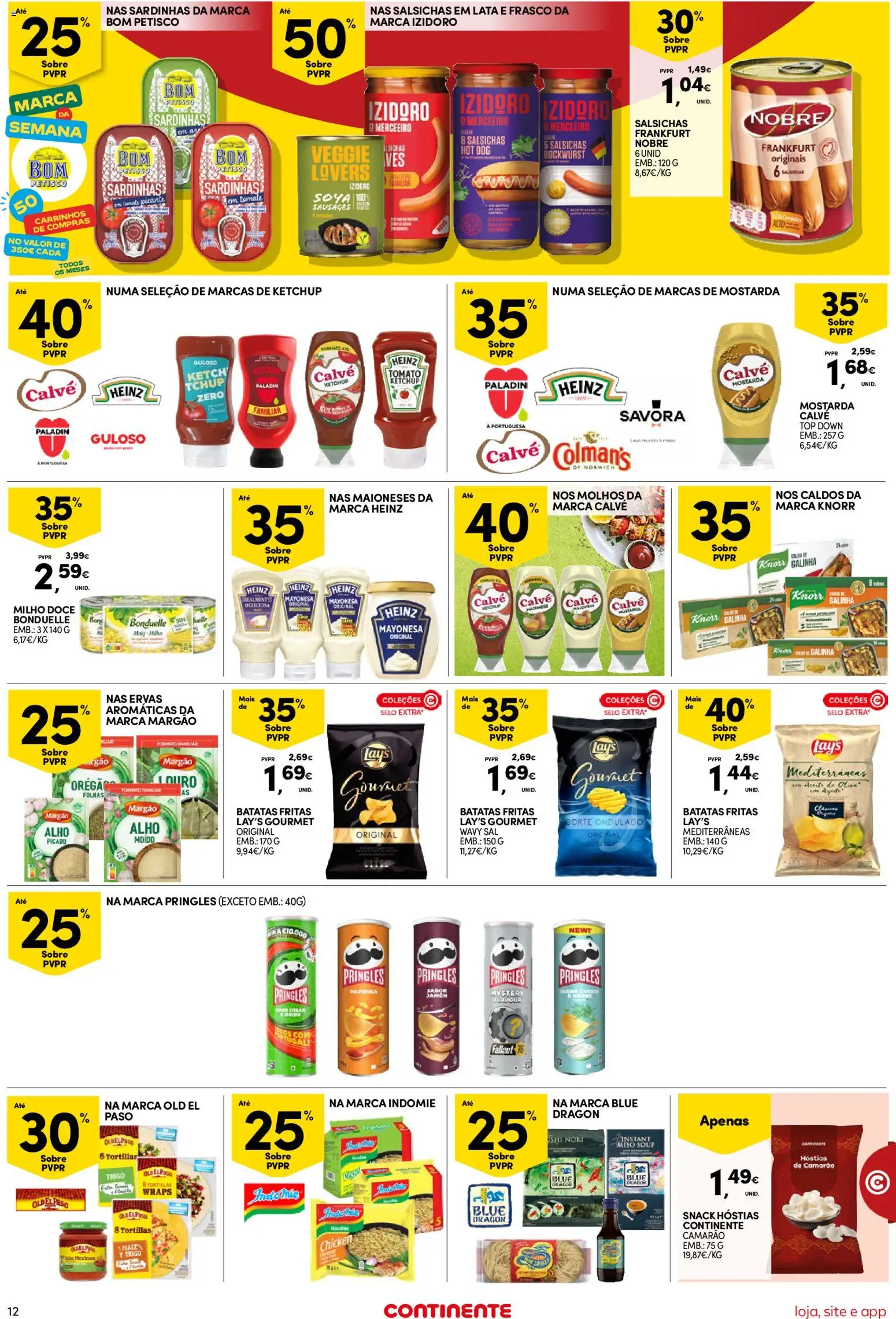 Continente Semanal Continente Bom Dia │ válido de 28/07/2026 | Página: 12 | Produtos: Top, Cream cheese, Camarão, Batatas fritas