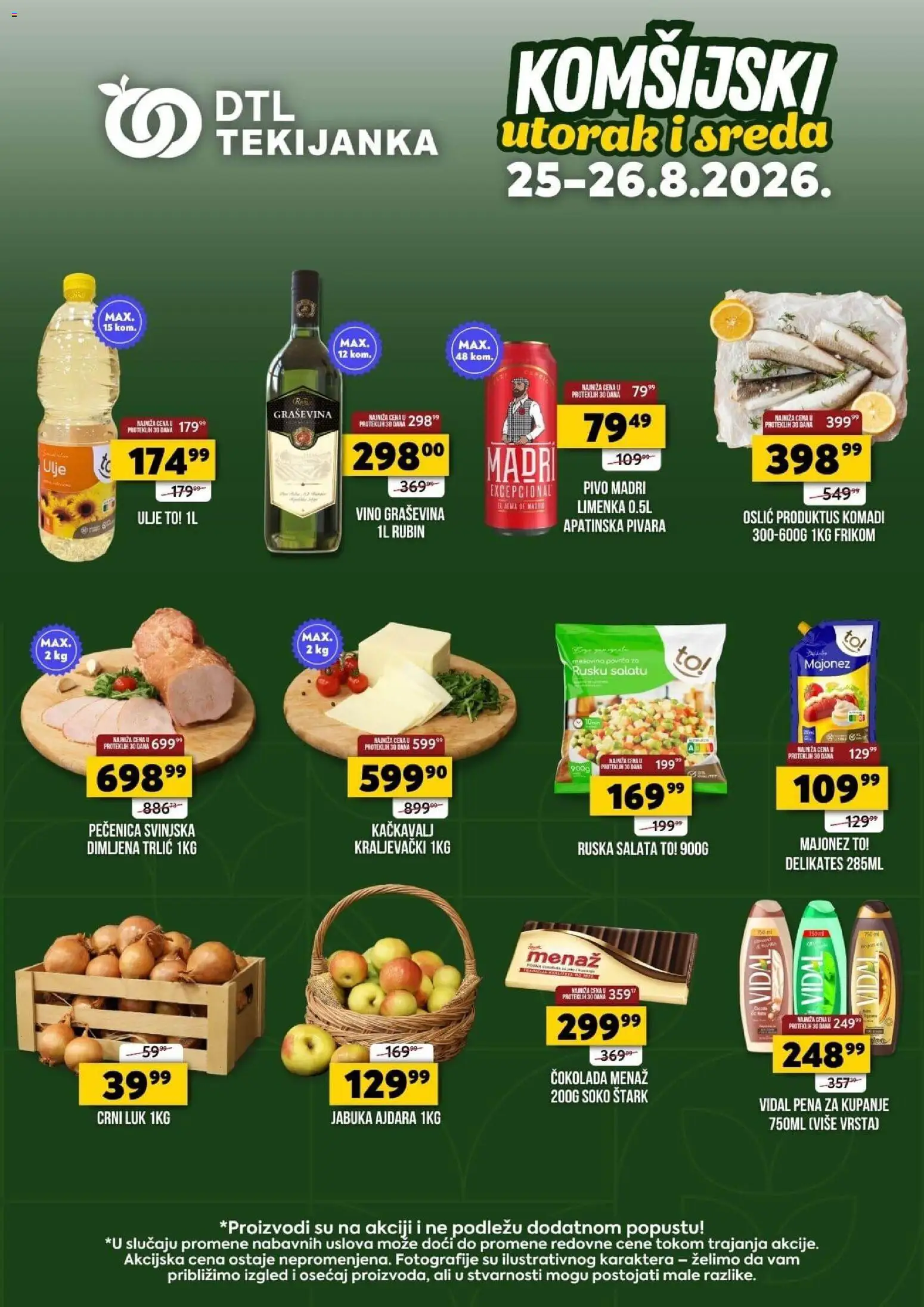 Tekijanka katalog - važi od 25.08.2026 | Strana: 1 | Proizvode: Ruska salata, Luk, Vino, Pena za kupanje