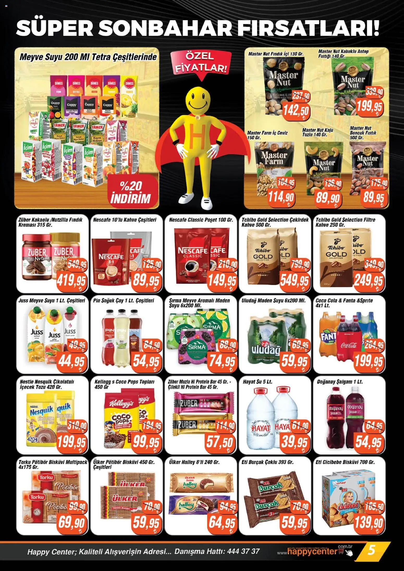 Happy Center Katalog - 07 Ekim 2026 tarihinden itibaren geçerlidir | Sayfa: 5 | Ürünler: Kahve, Meyve, Fanta, Bisküvi