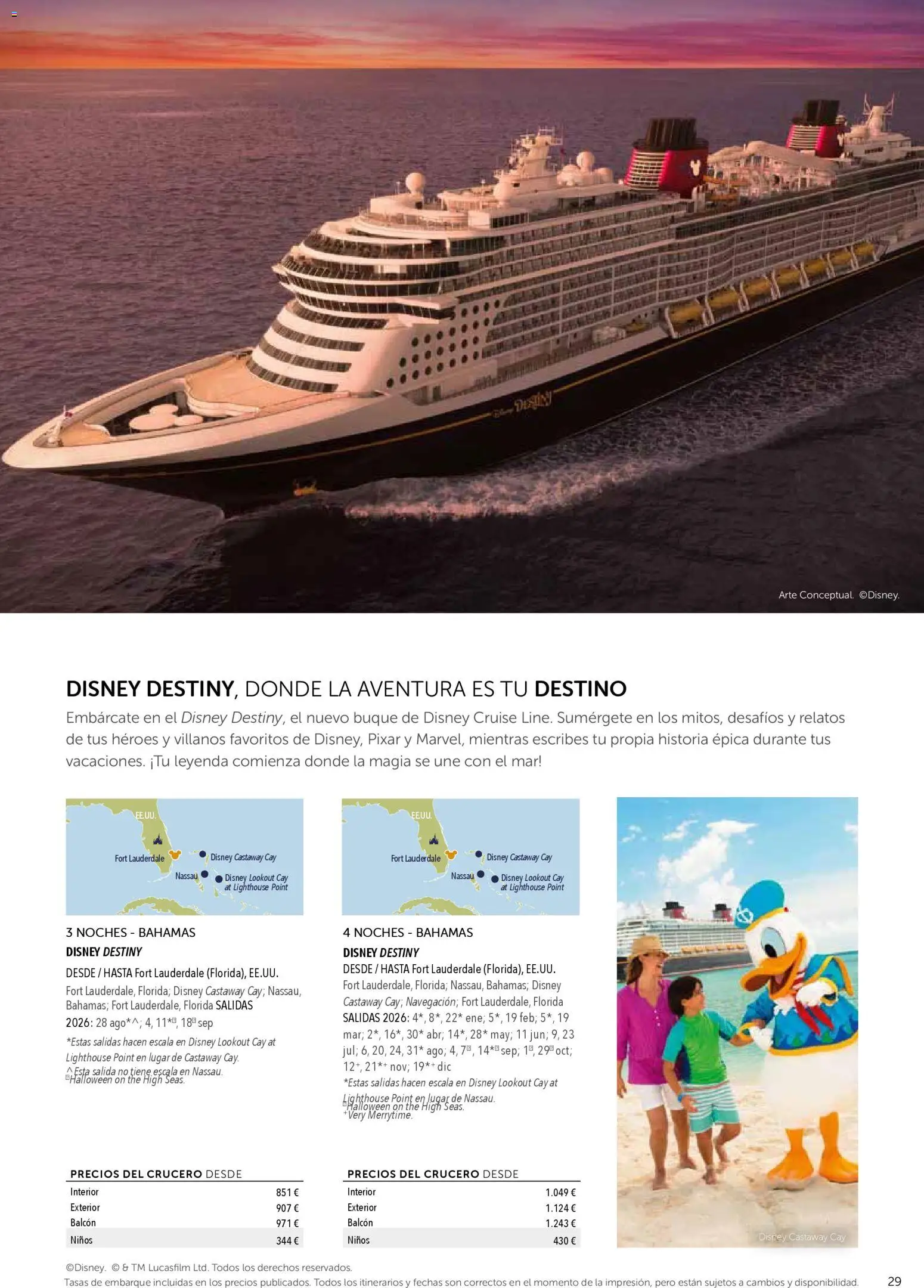 Viajes El Corte Inglés Disney Cruise Line │ válido desde el 07.04.2026 | Página: 29