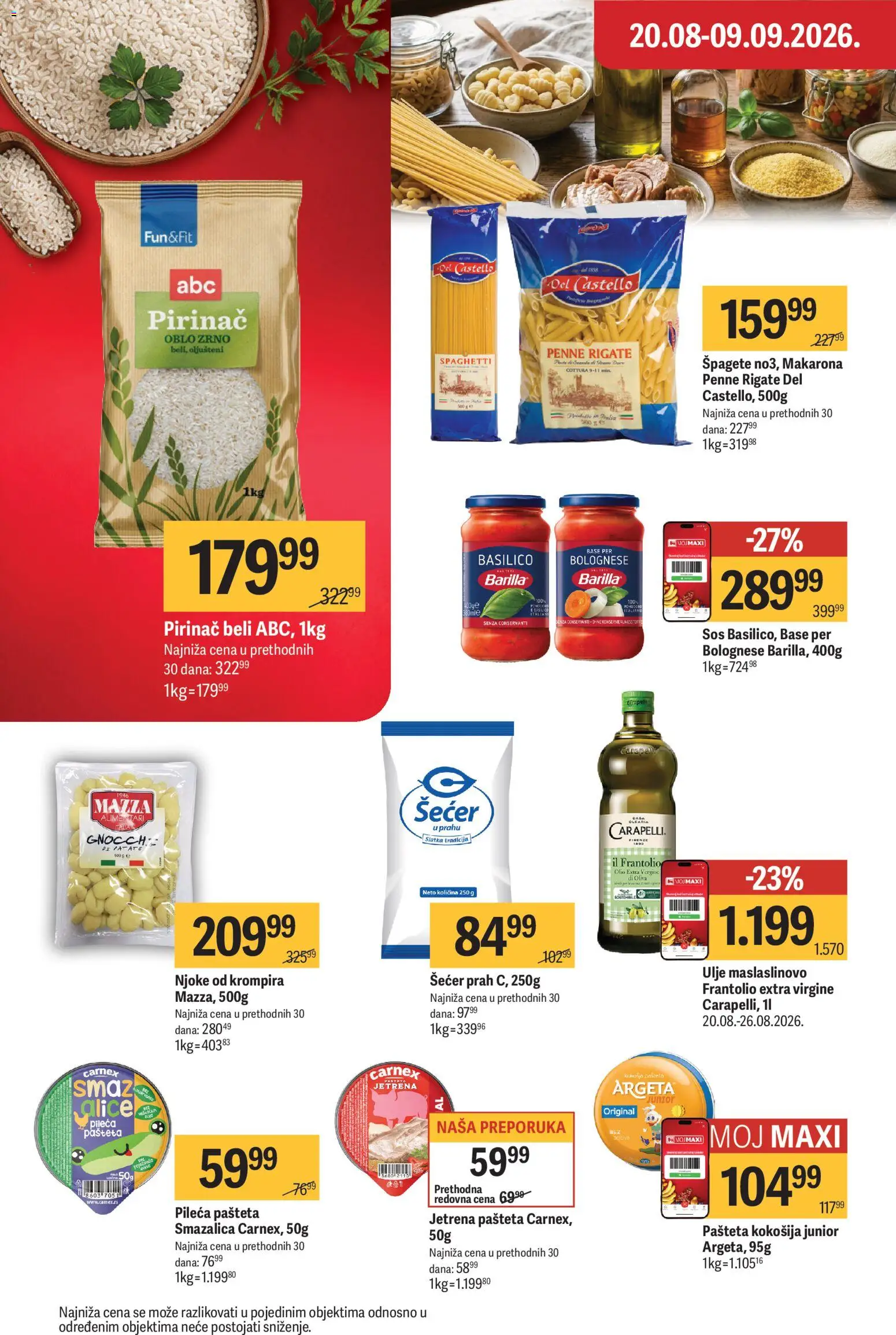 Maxi katalog - važi od 27.08.2026 | Strana: 22 | Proizvode: Barilla, Sos, Ulje, Pirinač