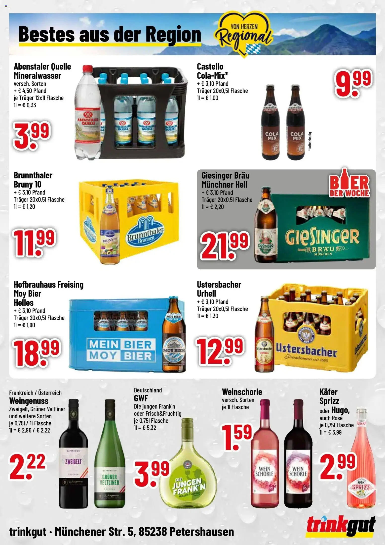 Trinkgut Prospekt Petershausen (ab 21.09.2026) » Angebote online | Seite: 4 | Produkte: Cola, Mineralwasser, Weinschorle, Wein