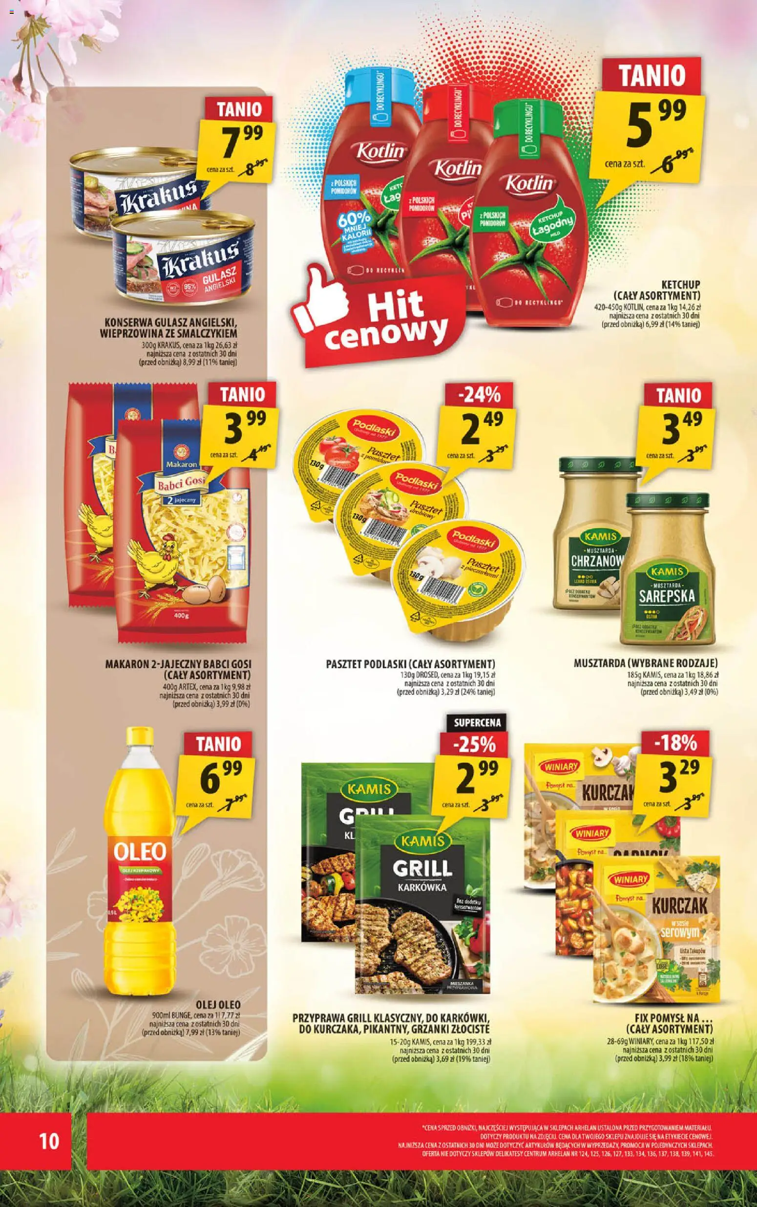 Arhelan gazetka od 24.04.2026 | Strona: 10 | Produkty: Olej rzepakowy, Ketchup, Delikatesy, Gulasz