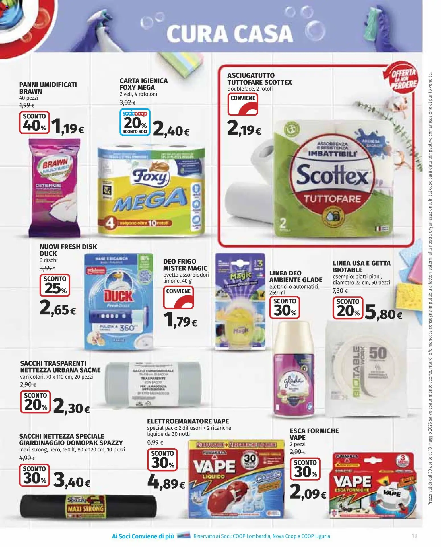 Volantino COOP del 30.04.2026 | Pagina: 19 | Prodotti: Carta igienica, Data, Asciugatutto