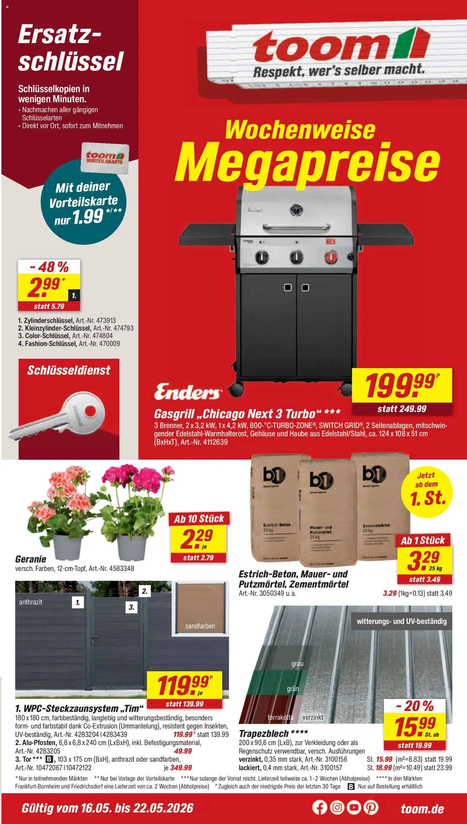 Toom Baumarkt Prospekt 	 – gültig ab 16.05.2026 | Seite: 1
