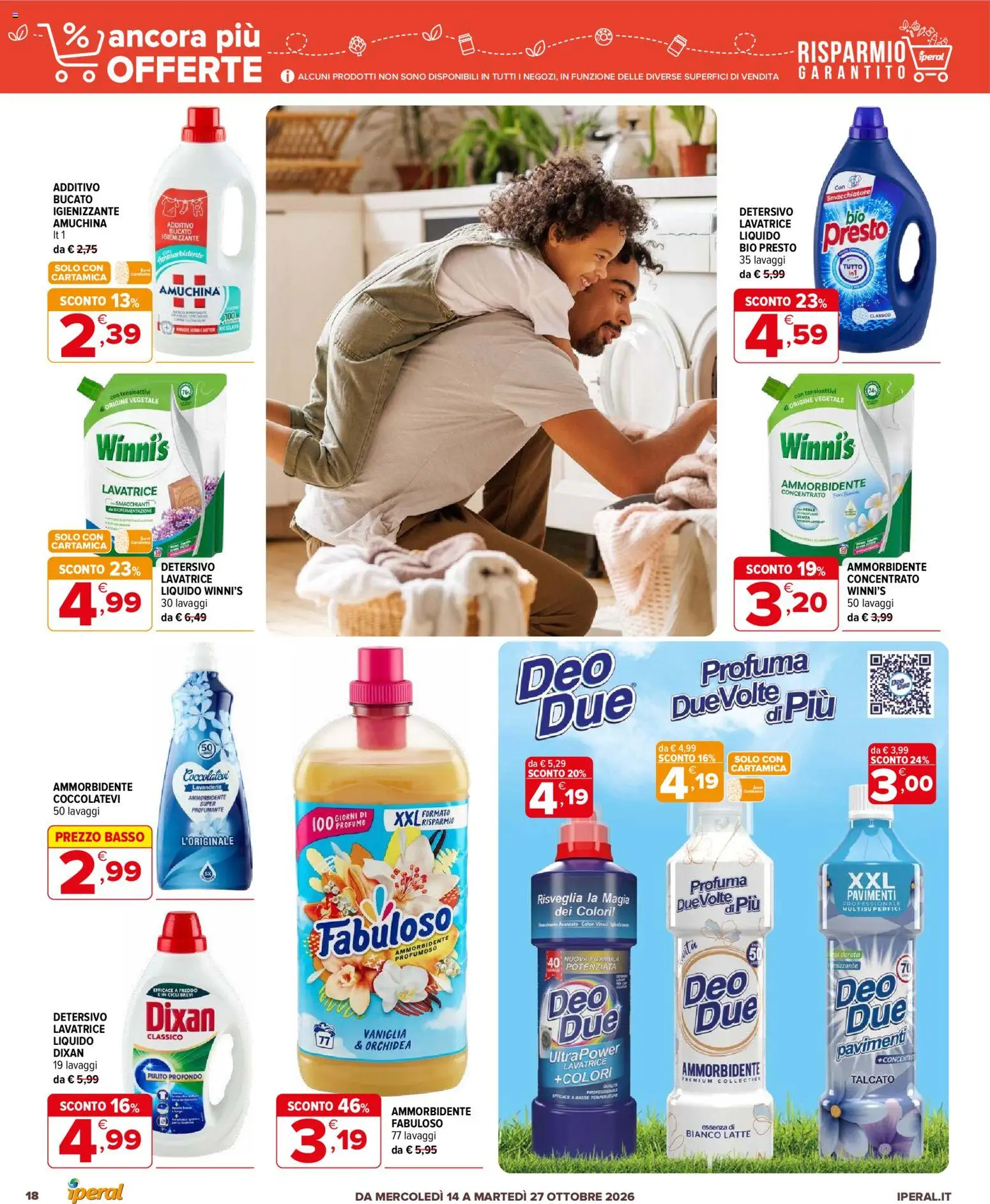 Volantino Iperal del 14/10/2026 | Pagina: 18 | Prodotti: Smacchiatore, Lavatrice, Basso, Orchidea