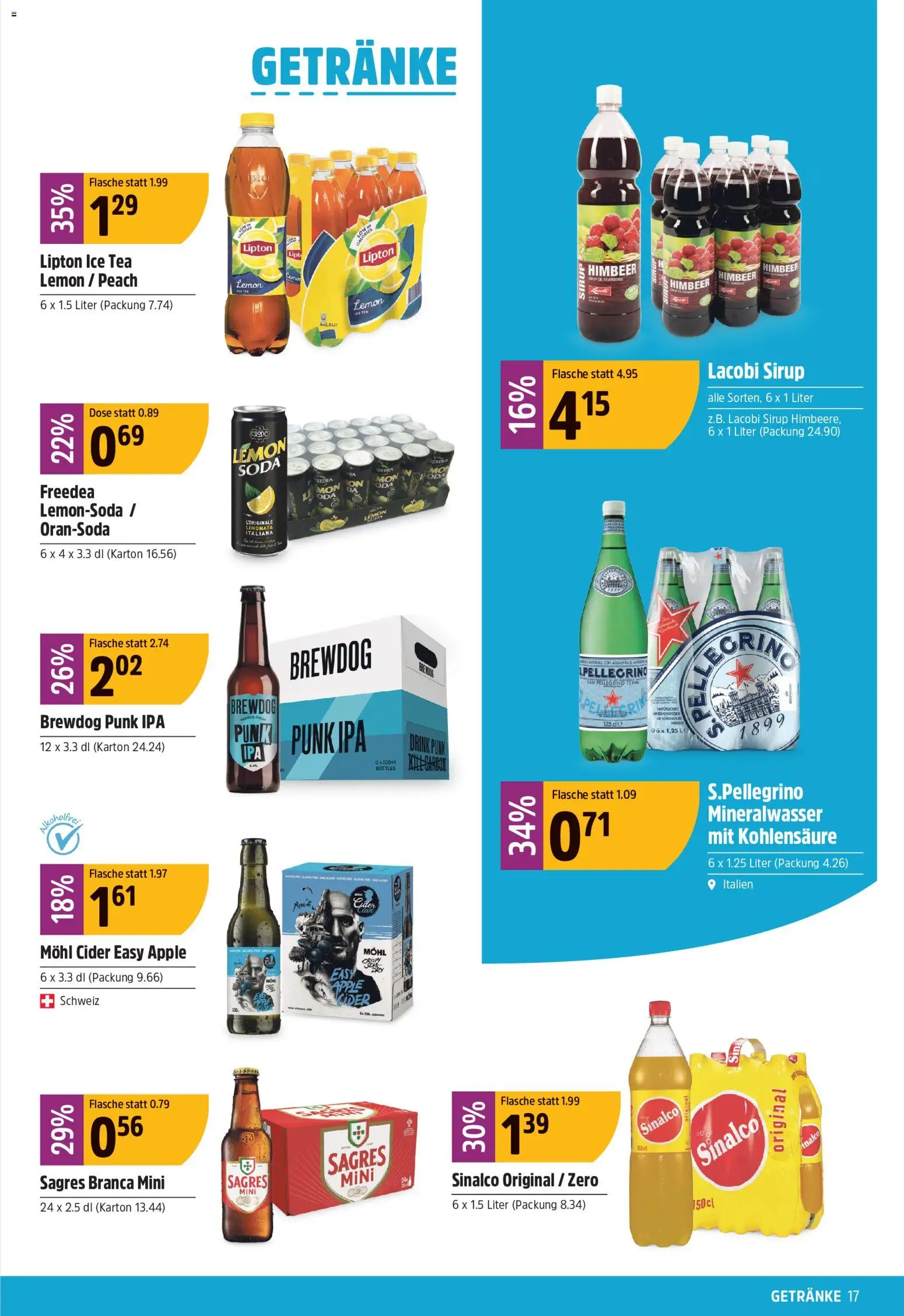 TopCC aktionen – gültig ab 10.08.2026 | Seite: 17 | Produkte: Sirup, Mineralwasser, Apple