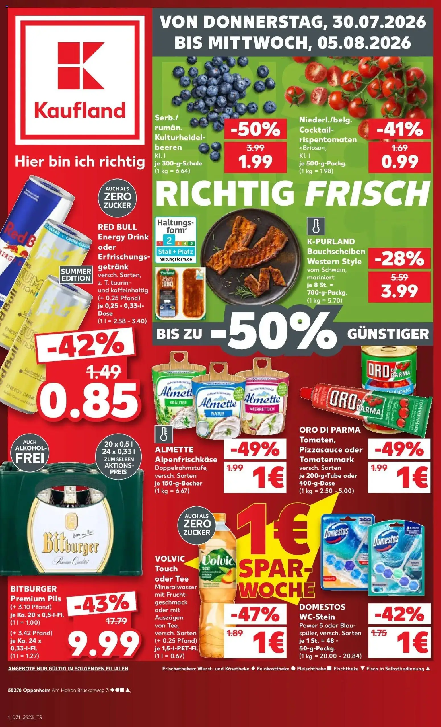 Kaufland Prospekt Oppenheim – gültig ab 27.07.2026 | Seite: 10 | Produkte: Red bull, Energy, Mineralwasser, Tee