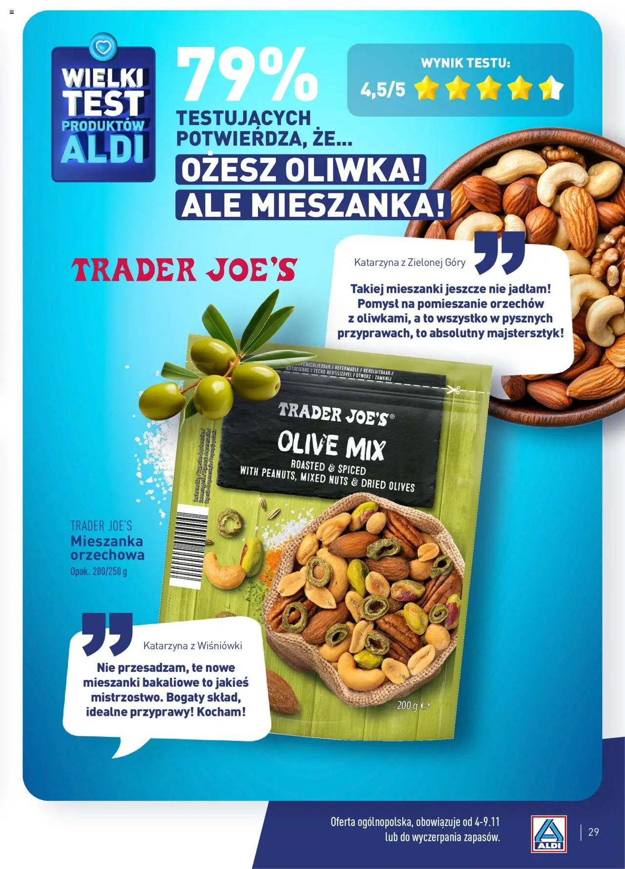 Aldi Gazetka - Wielki test od 04.11.2024 | Strona: 29 | Produkty: Orzechowa, Przyprawy