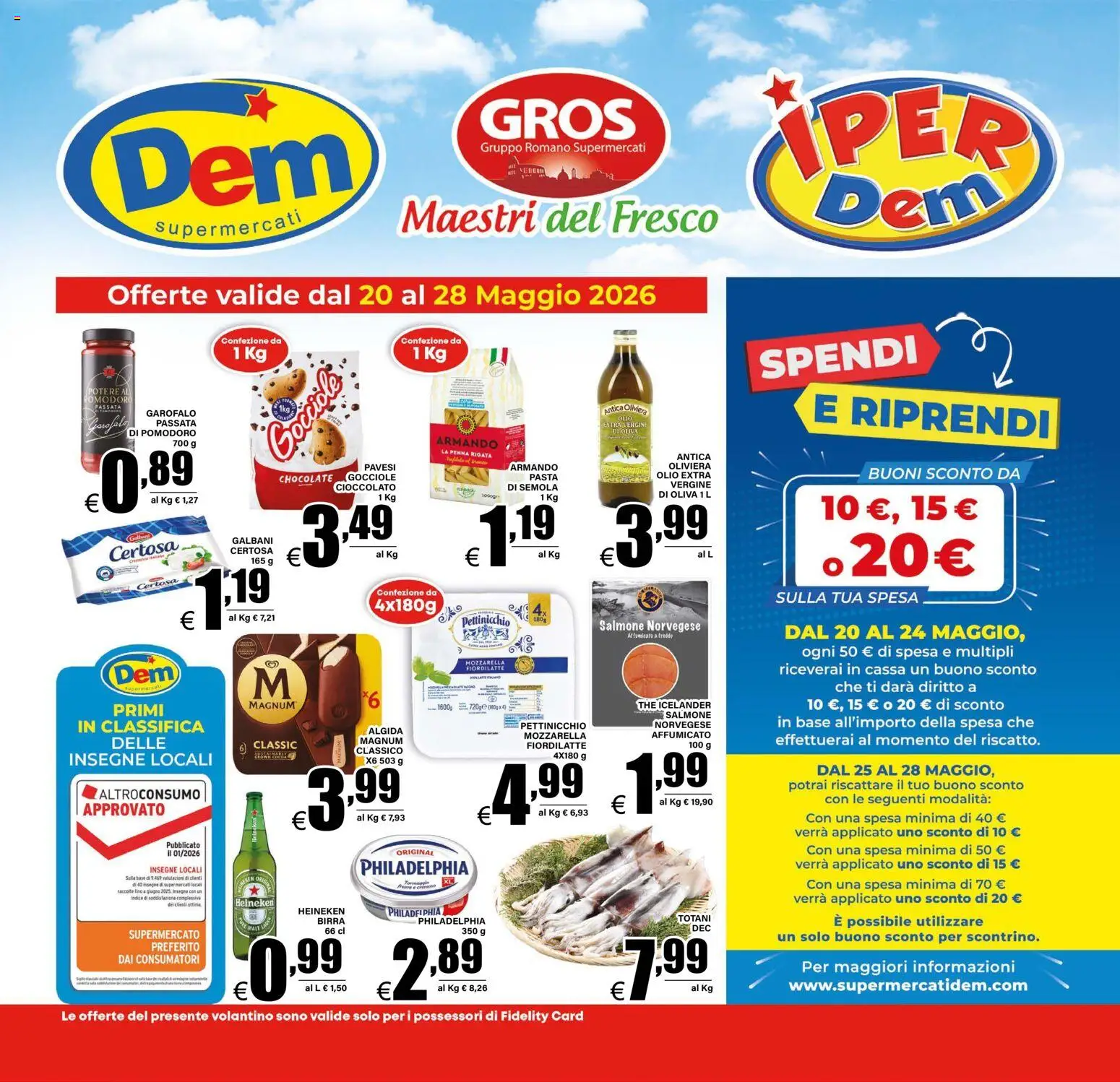 Volantino DEM del 20.05.2026 | Pagina: 1 | Prodotti: Cioccolato, Pomodoro, Pasta, The