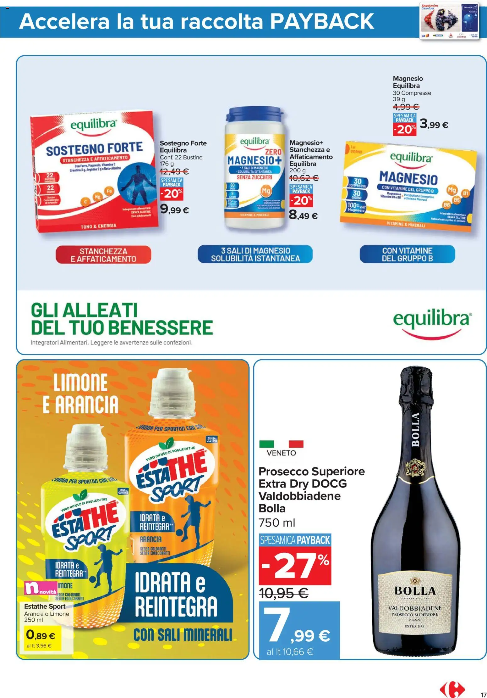 Volantino Carrefour del 04/09/2026 | Pagina: 17 | Prodotti: Prosecco, Limone, The, Arancia