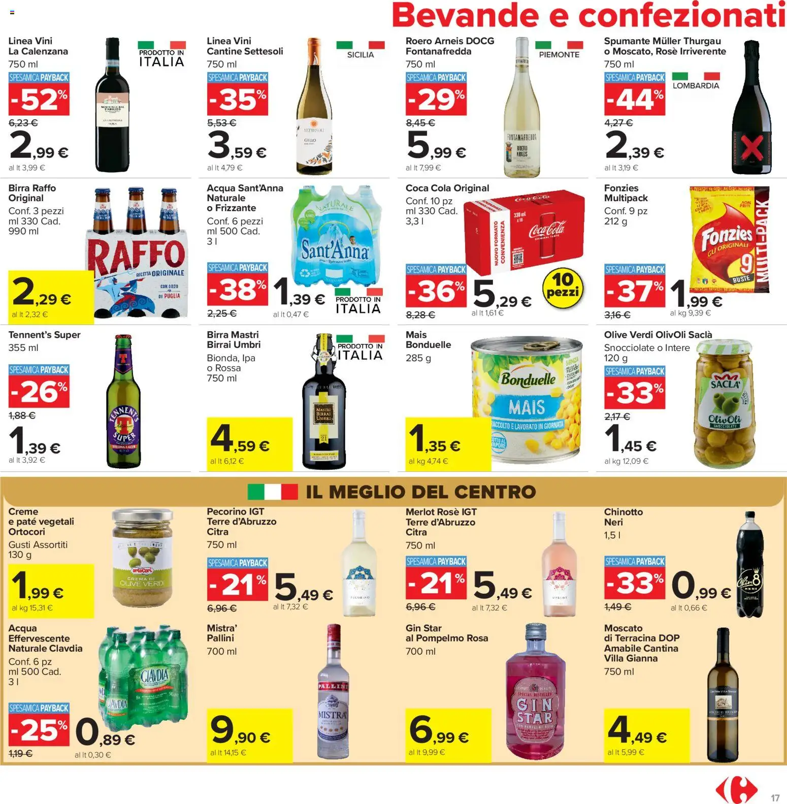 Volantino Carrefour del 13/07/2026 | Pagina: 17 | Prodotti: Tennent's, Birra, Pecorino, Coca Cola