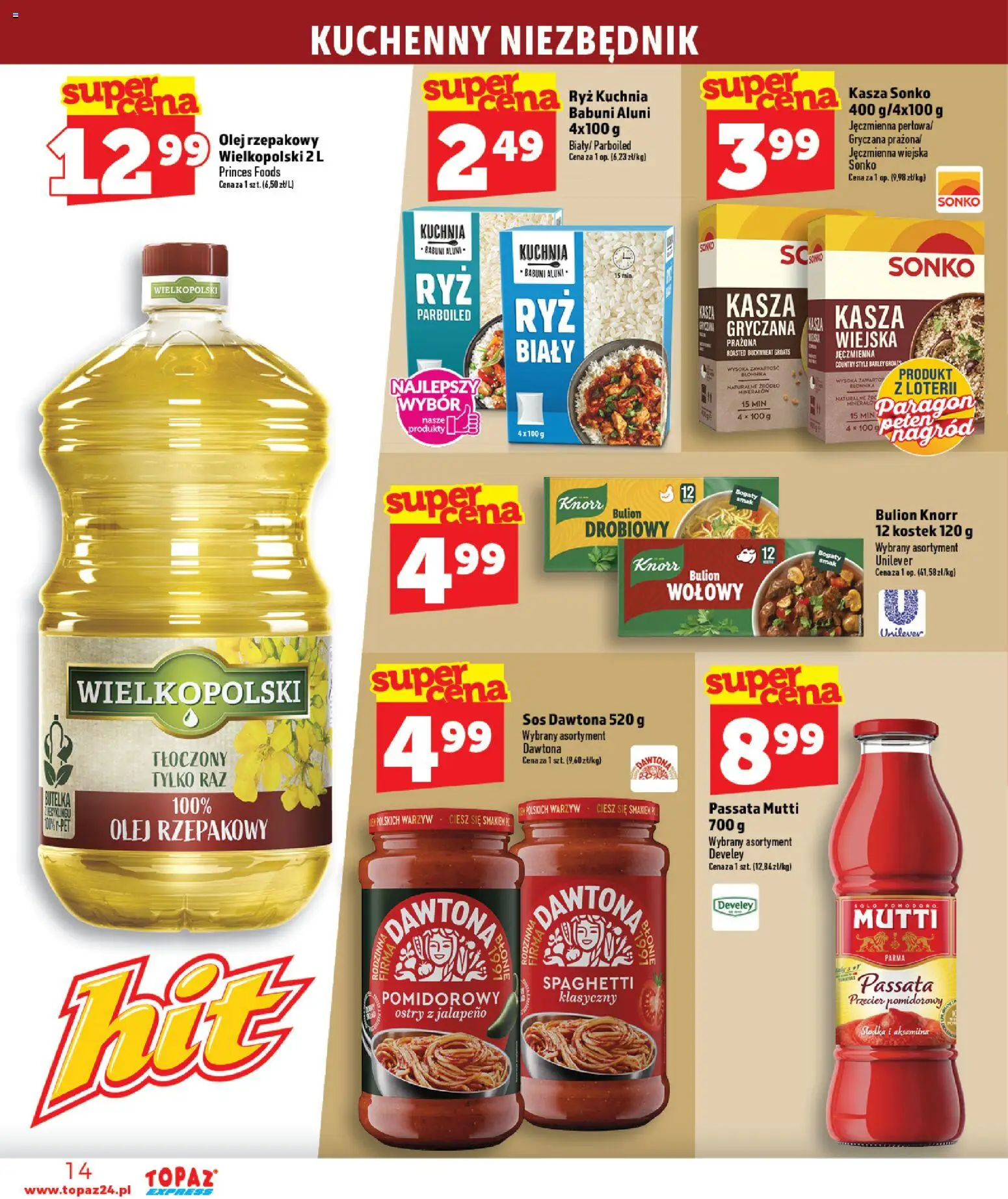 Topaz gazetka - Express od 27.08.2026 | Strona: 14 | Produkty: Jalapeno, Bulion, Ryż, Sos