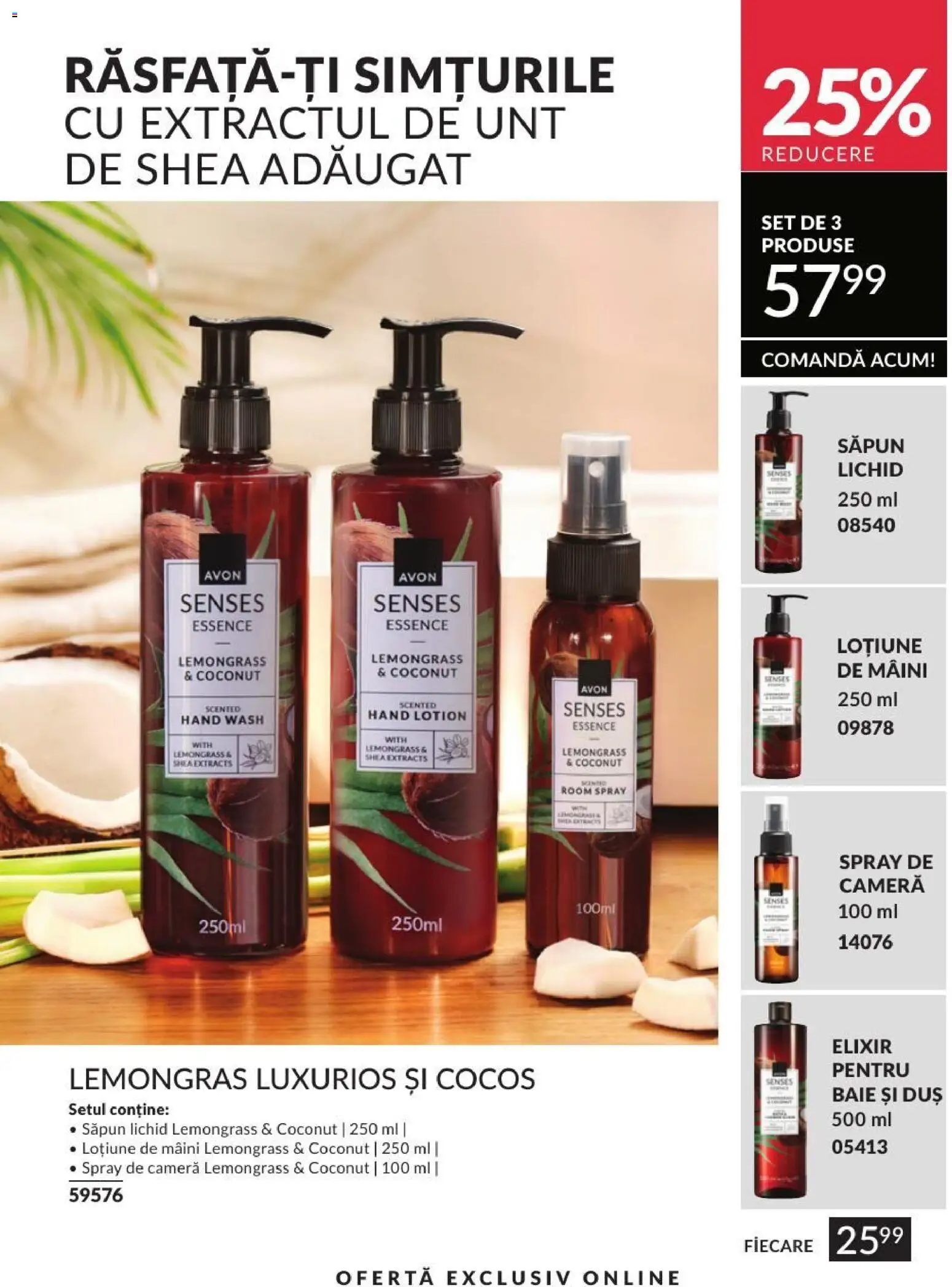 Noul catalog Avon – valabil de la 01.09.2026 | Pagină: 214 | Produse: Elixir, Duș, Unt, Săpun lichid