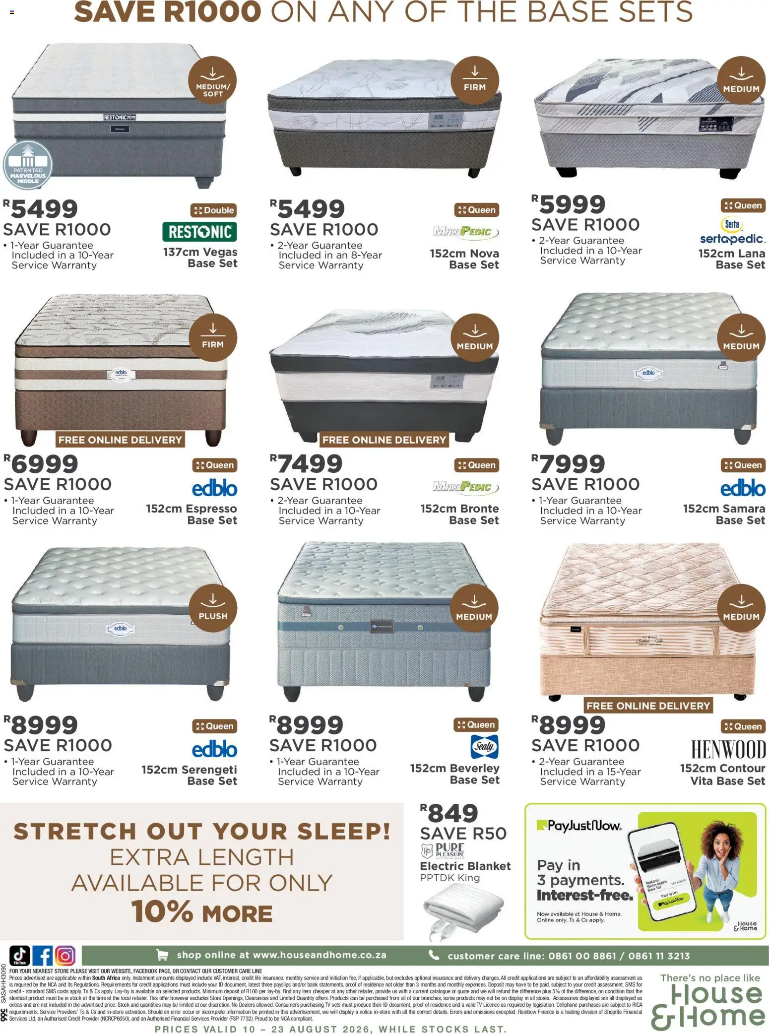 New House and Home catalogue – valid from 10/08/2026 | Page: 16 | Products: Blanket, TV, Stock