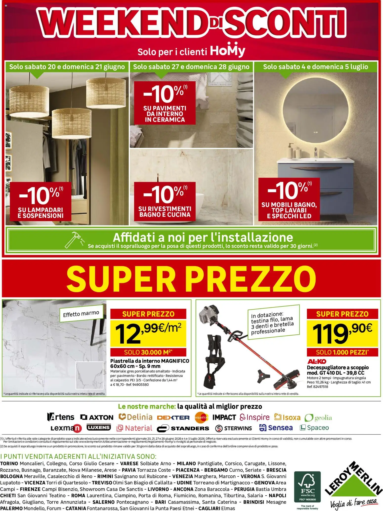 Volantino Leroy Merlin del 10.06.2026 | Pagina: 16 | Prodotti: Pavimento, Top, Data, Decespugliatore