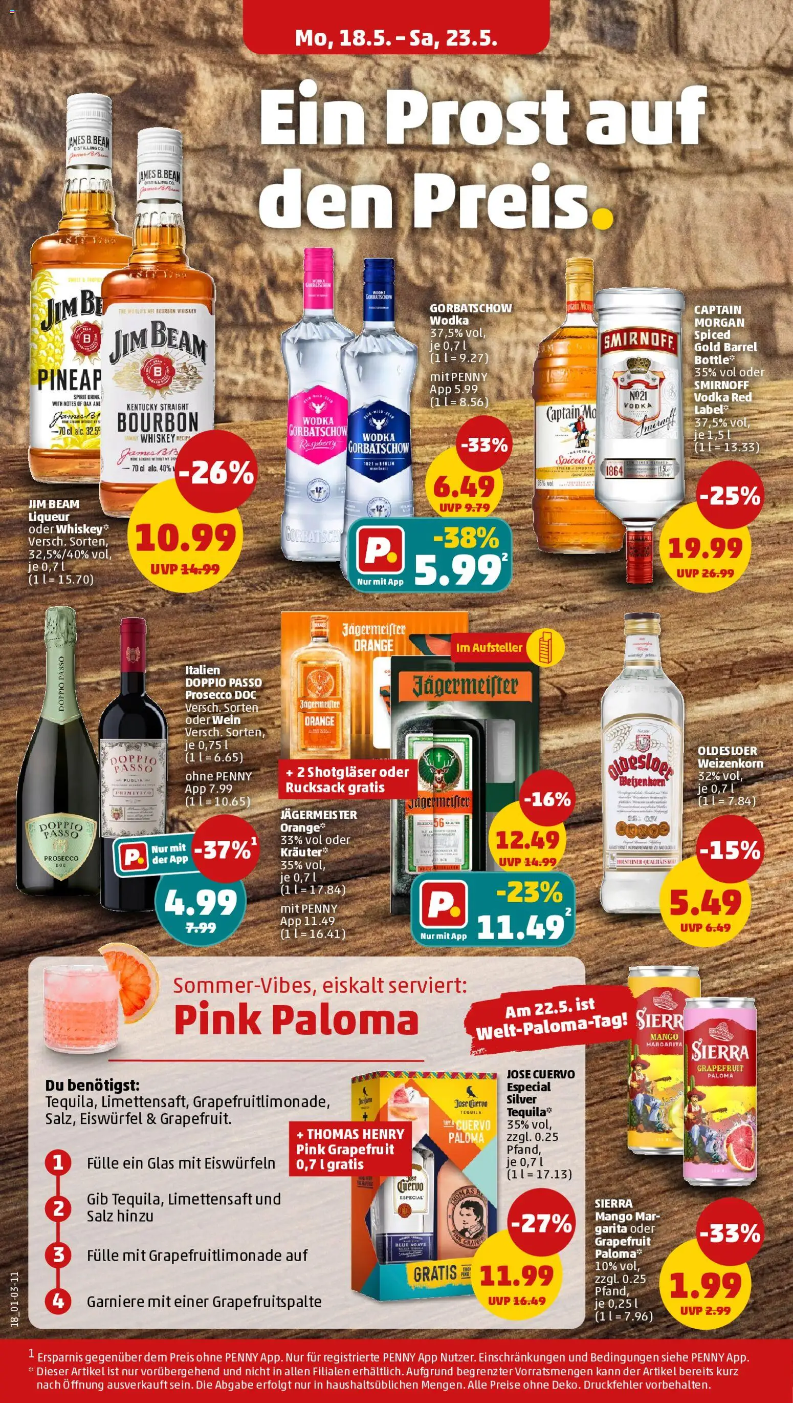 Penny Prospekt 	 – gültig ab 18.05.2026 | Seite: 20 | Produkte: Jägermeister, Salz, Smirnoff, Wodka
