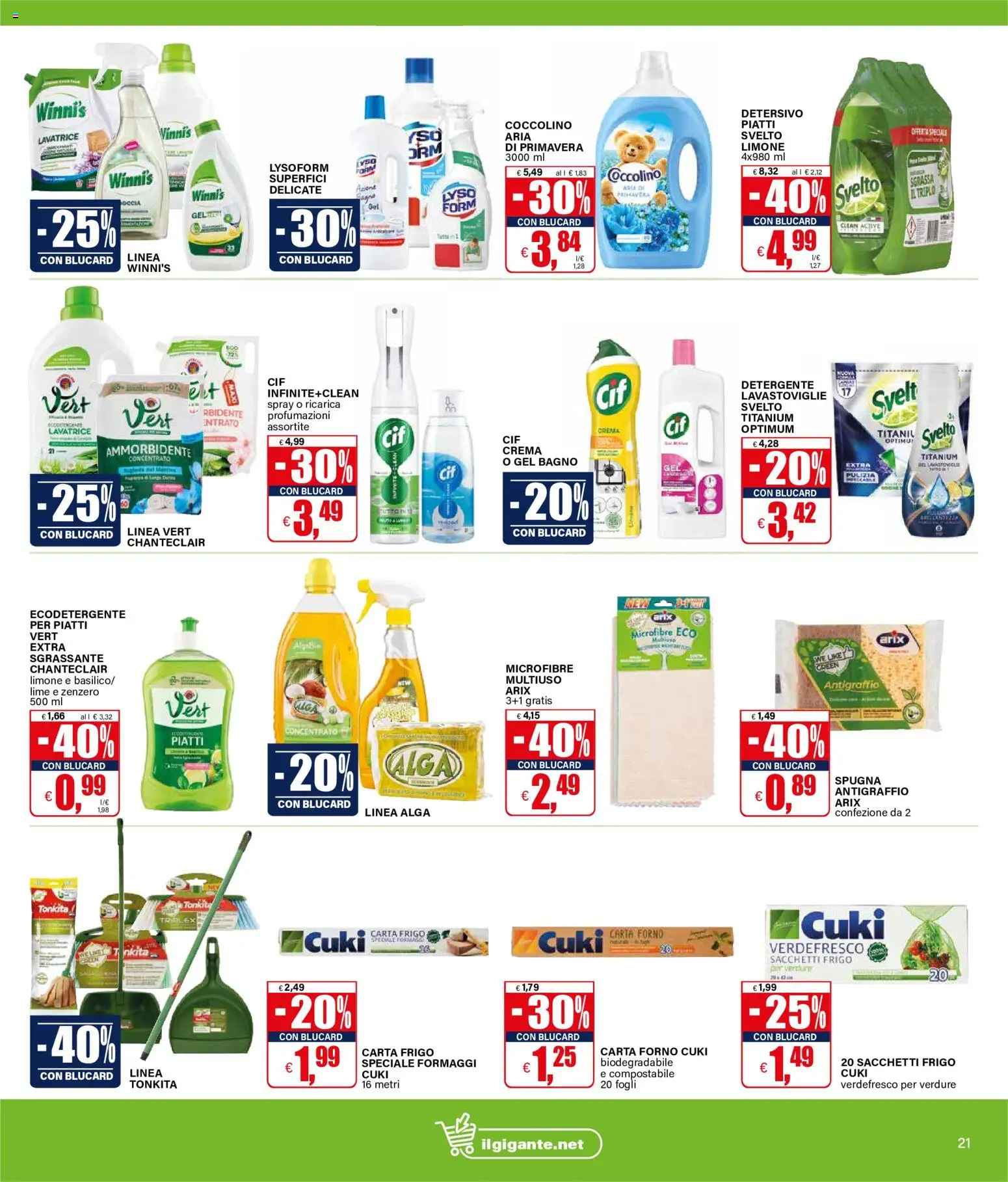 Volantino Il Gigante del 22/10/2026 | Pagina: 21 | Prodotti: Ammorbidente, Detergente, Piatti, Verdure
