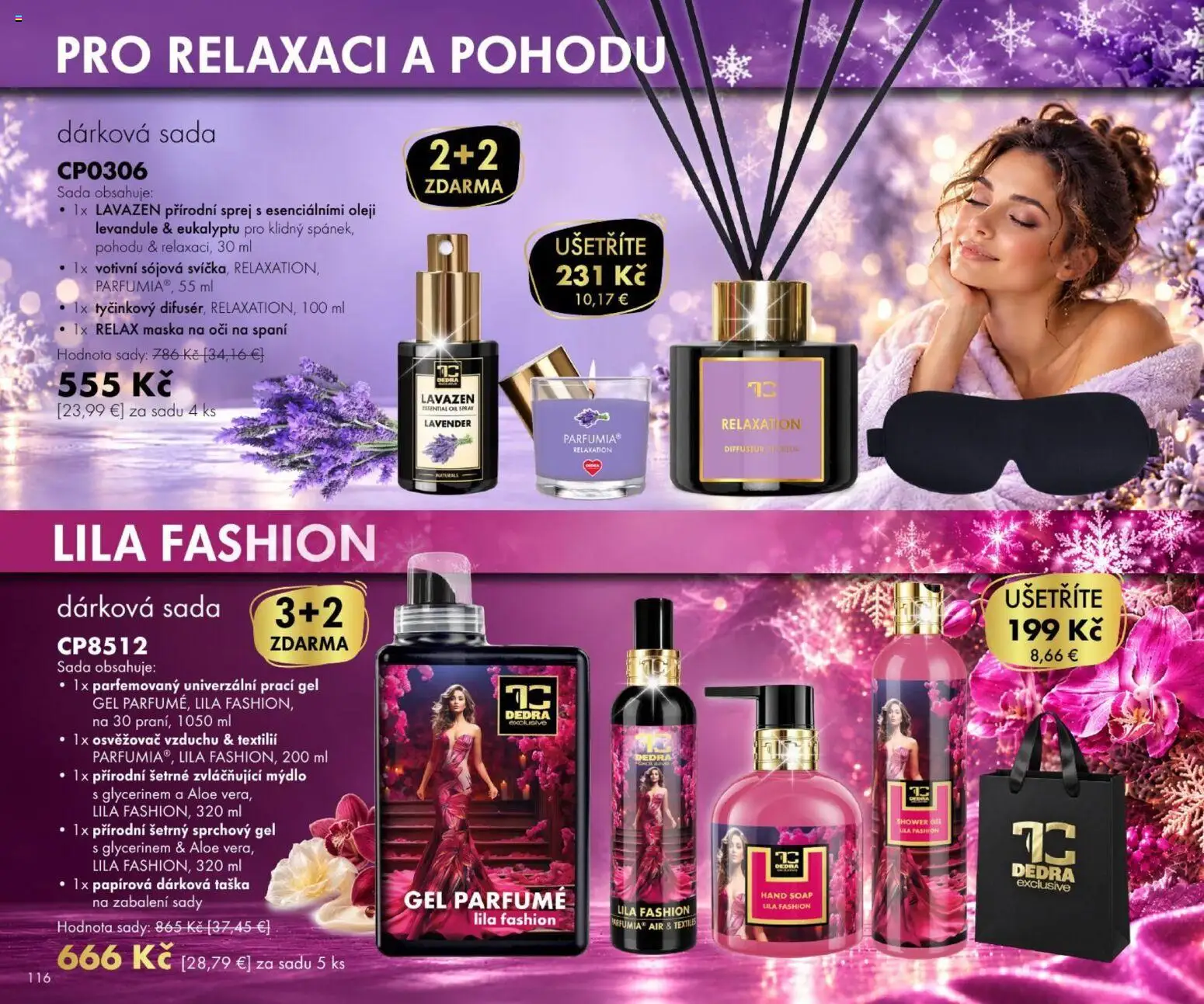 Nové Dedra akcie – leták je platný od 23.10.2026 | Strana: 16 | Produkty: Prací gél, Mydlo, Sprchový gél, Taška