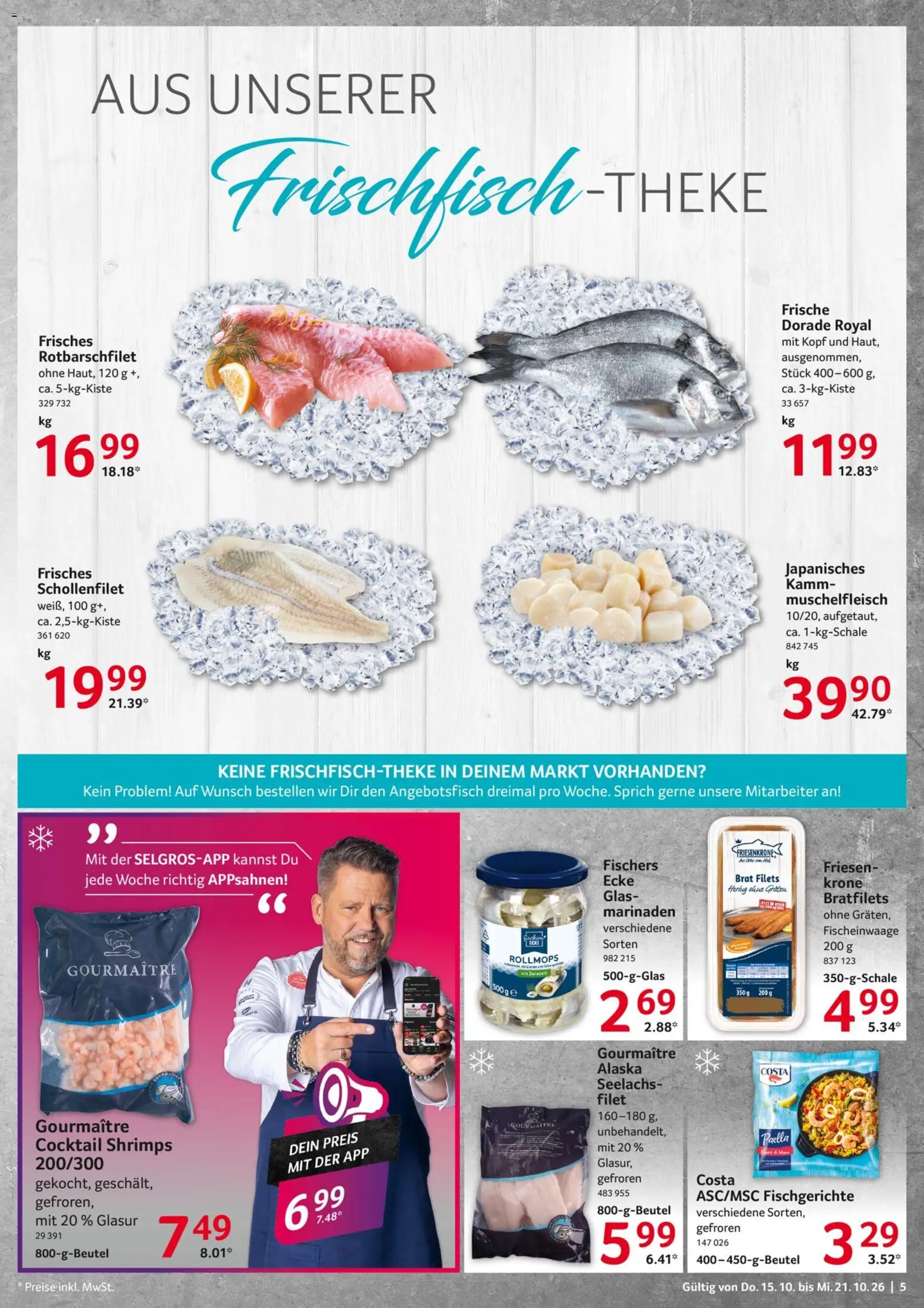Selgros Prospekt – gültig ab 15.10.2026 | Seite: 5 | Produkte: Dorade, Hering, Zwiebeln