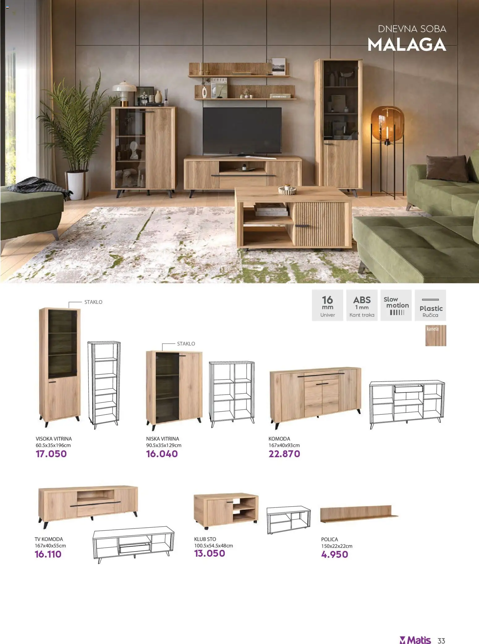 Matis katalog - važi od 01.05.2026 | Strana: 33 | Proizvode: Komoda, Tv komoda, Polica, Sto
