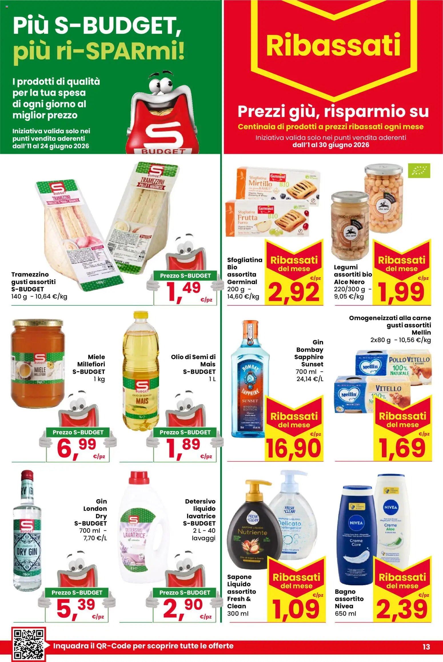 Volantino Despar del 11.06.2026 | Pagina: 13 | Prodotti: Olio, Tramezzino, Bagno, Farro