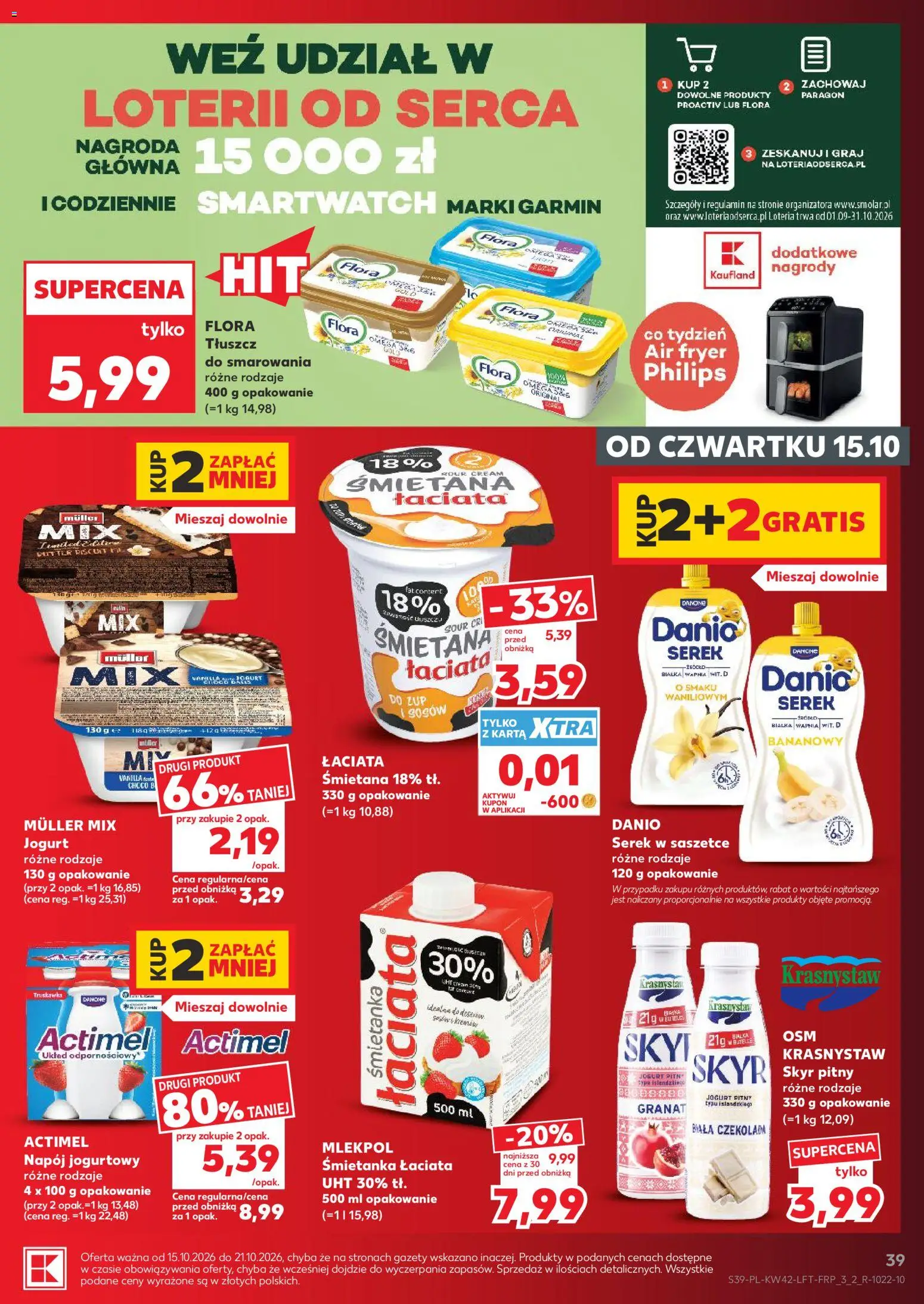 Kaufland Polsko leták - Jest fresz od 15.10.2026 | Strana: 39 | Produkty: Jogurt, Omega, Actimel, Flora