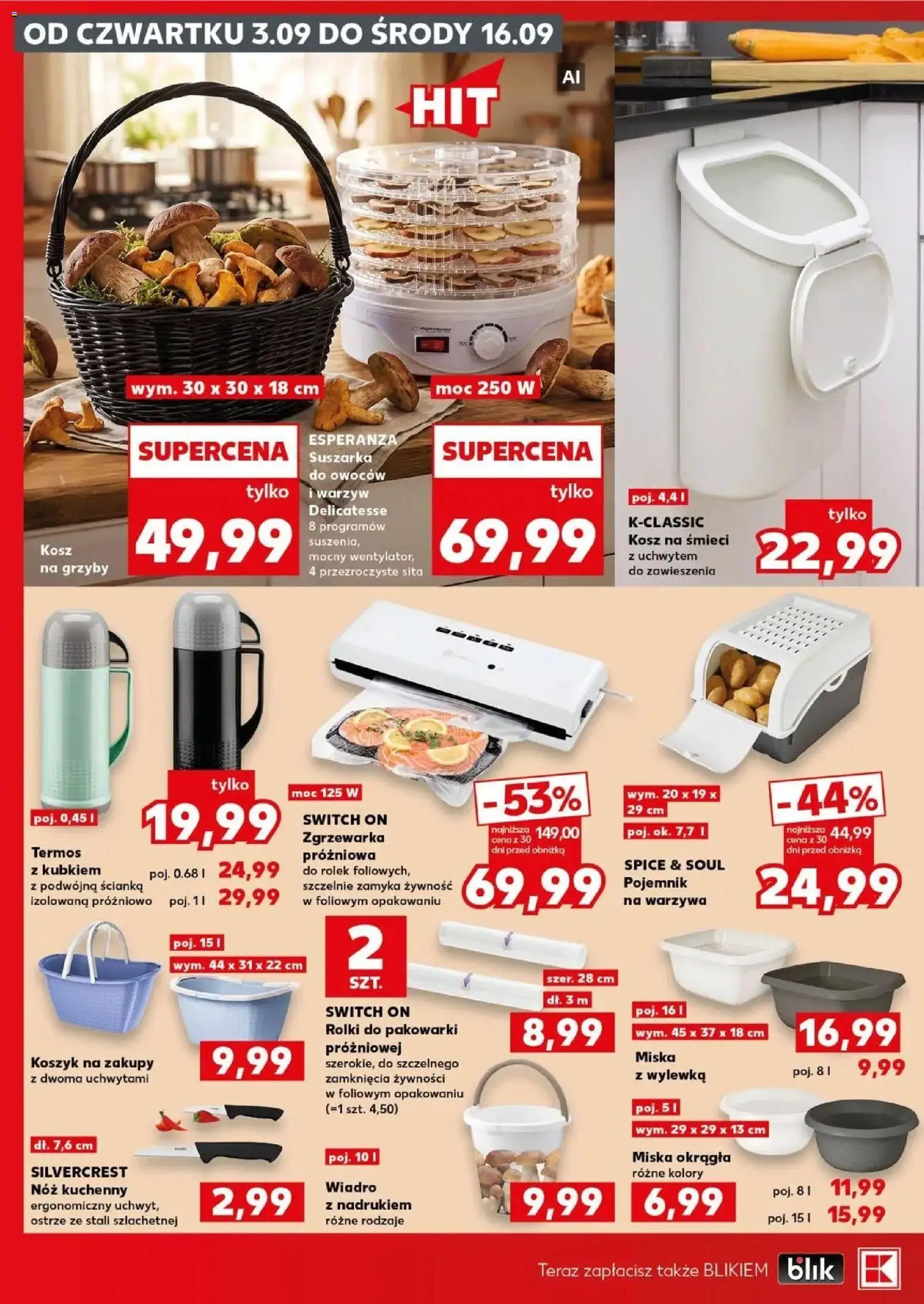 Kaufland gazetka - Złap Okazje od 03.09.2026 - od jutra PDF | Strona: 14 | Produkty: Żywność, Suszarka, Rolki, Kosz na śmieci