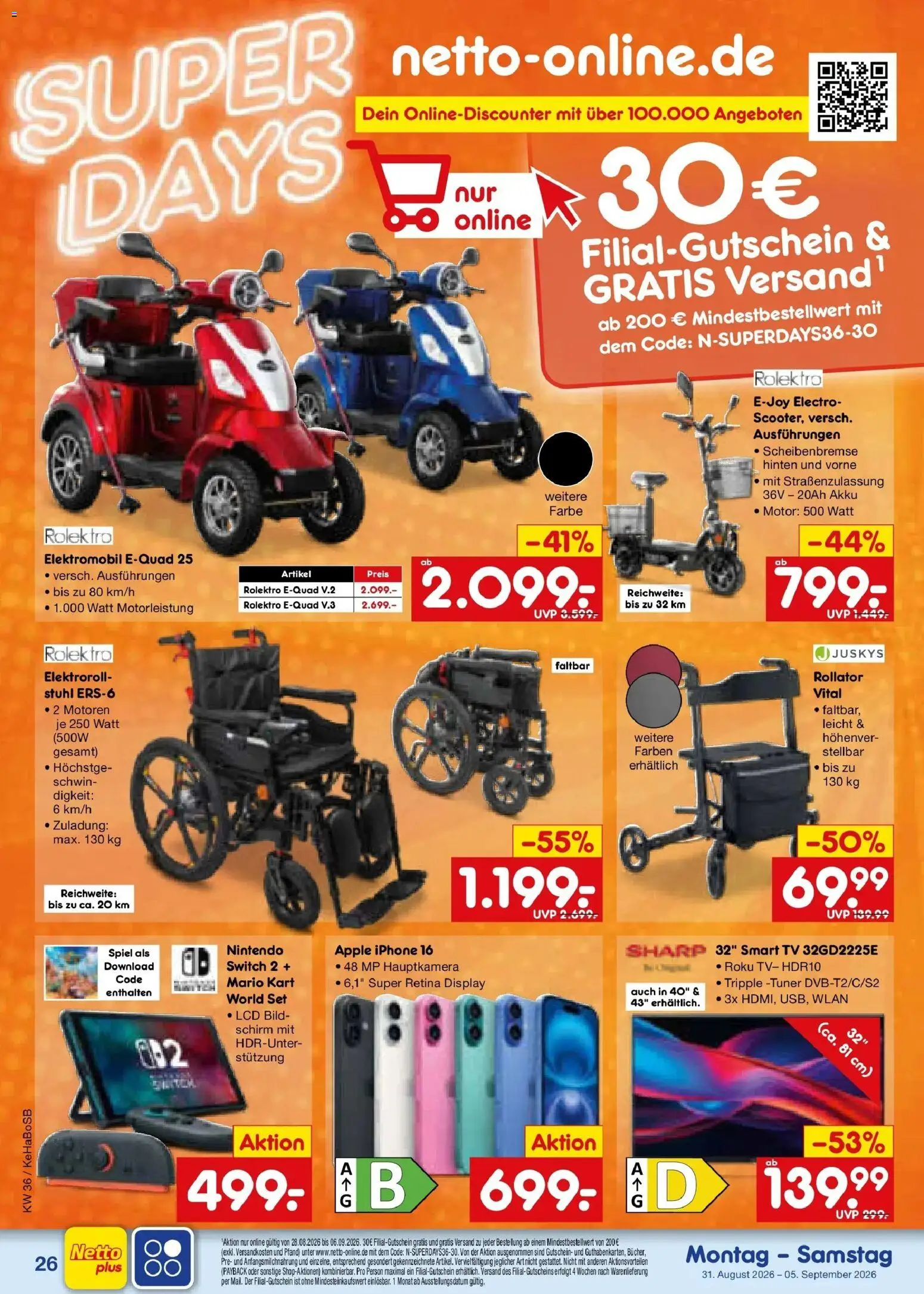 Netto Marken-Discount Prospekt Bonn (ab 31.08.2026) » Angebote | Seite: 36 | Produkte: Spiel, Stuhl, Iphone, Apple