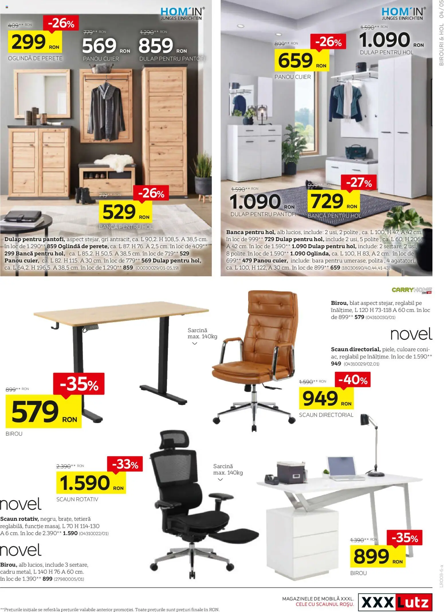 Noul catalog XXXLutz – valabil de la 03.08.2026 | Pagină: 5 | Produse: Çikolatalı gofret, Pantofi, Scaun, Bancă