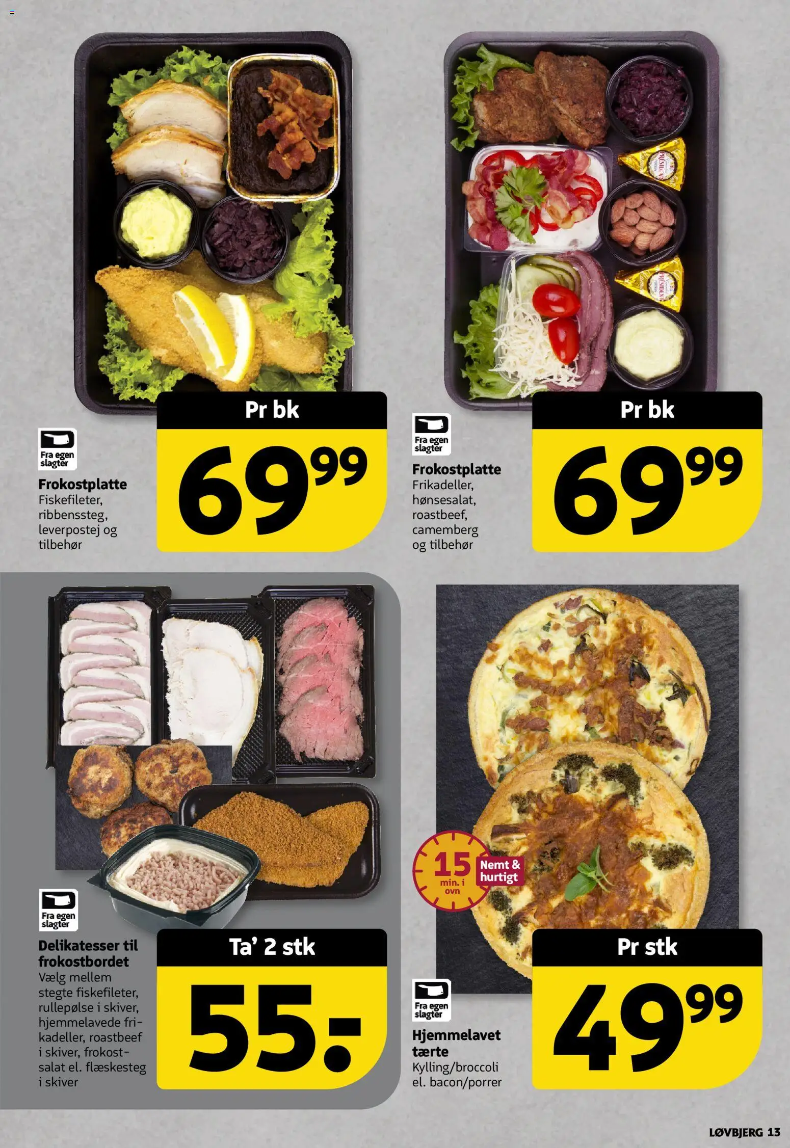 Løvbjerg tilbudsavis – gyldig fra 14/08/2026 | Side: 13 | Produkter: Salat, Rullepølse, Flæskesteg, Roastbeef