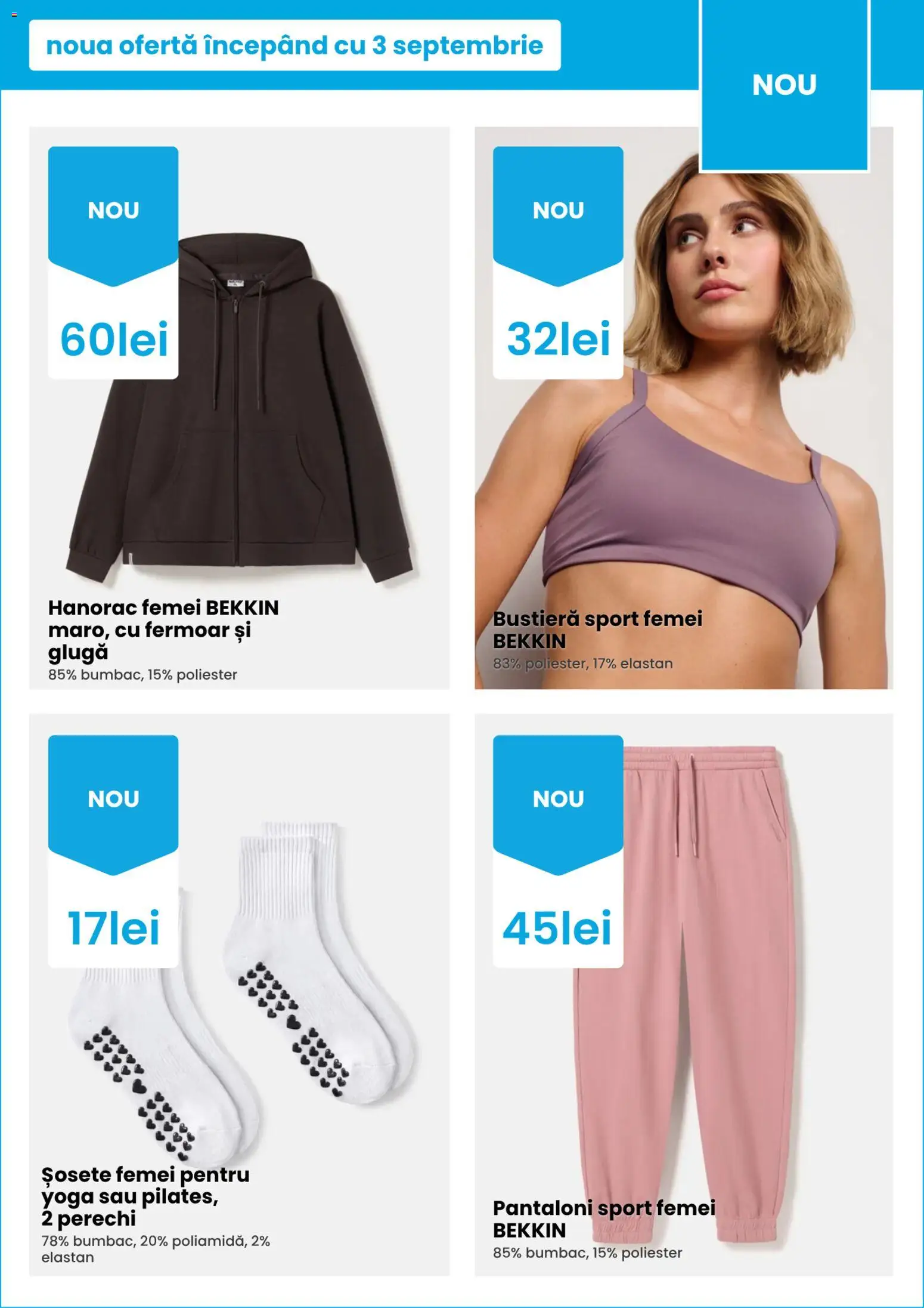 Noul catalog Pepco – valabil de la 03.09.2026 | Pagină: 5 | Produse: Bustieră, Sport, Pantaloni, Șosete