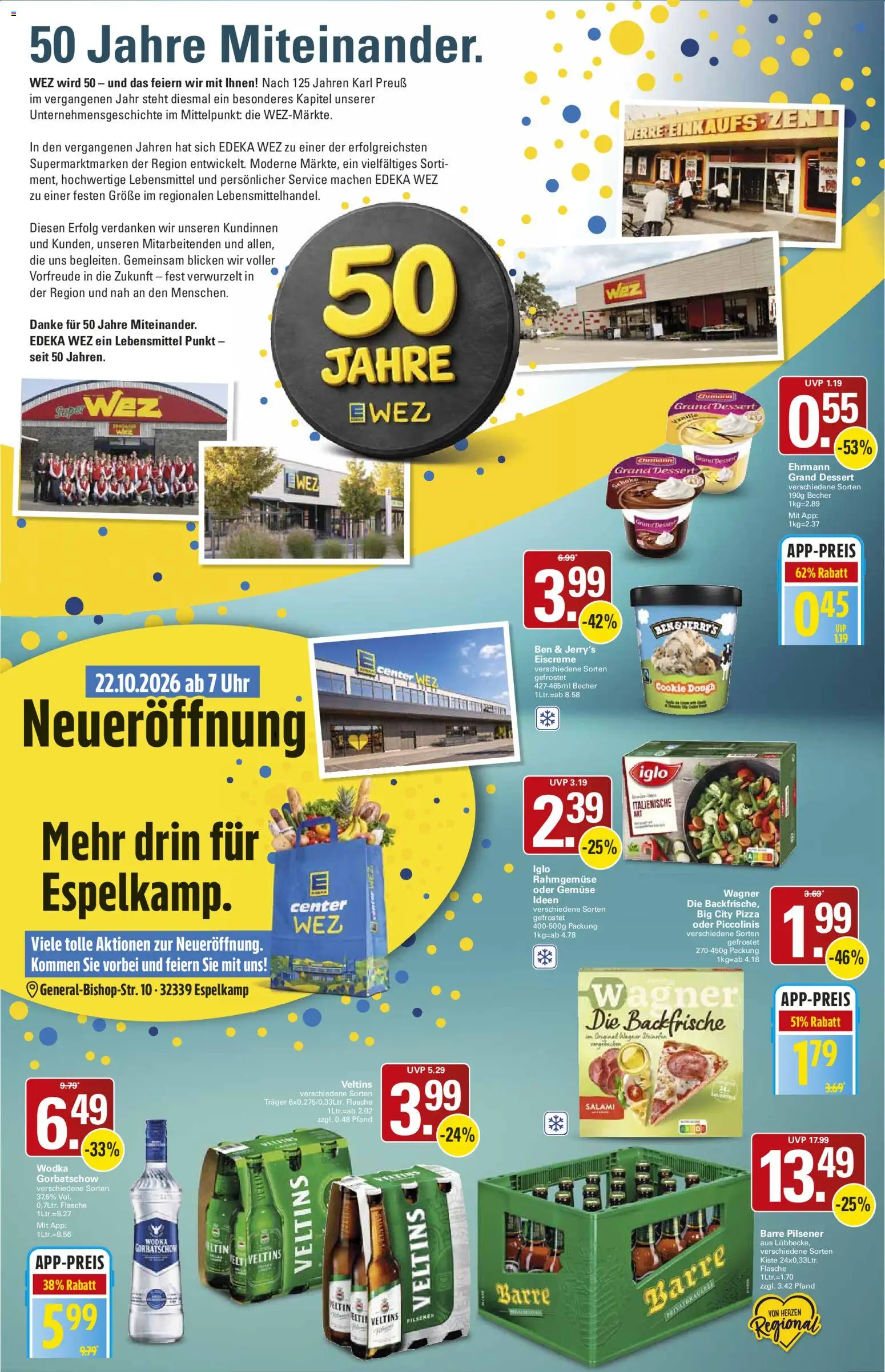 WEZ Prospekt – gültig ab 19.10.2026 | Seite: 2 | Produkte: Iglo, Eiscreme, Ben & Jerry's, Uhr