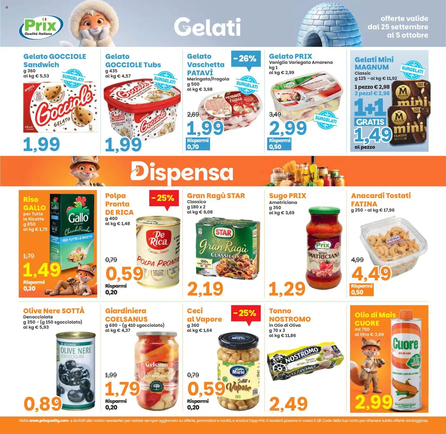 Volantino Prix del 25/09/2026 | Pagina: 16 | Prodotti: Magnum, Anacardi, Tonno, Sugo