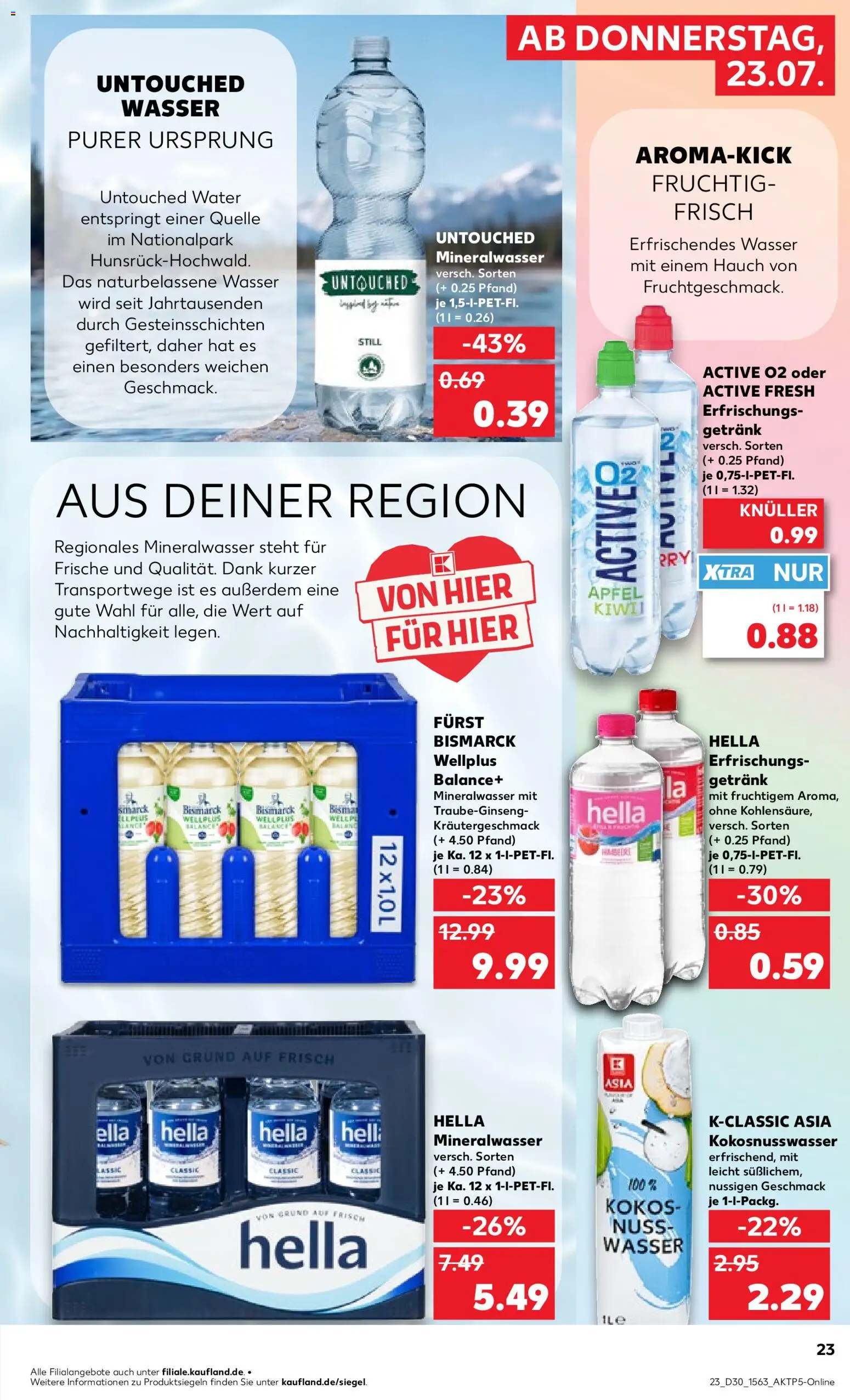 Kaufland Prospekt Kiel – gültig ab 23.07.2026 | Seite: 23 | Produkte: Äpfel, Mineralwasser, Wasser, Hella