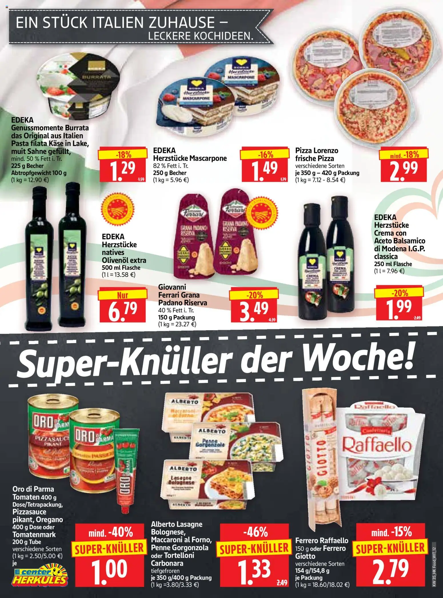 HERKULES Prospekt – gültig ab 24.08.2026 | Seite: 12 | Produkte: Raffaello, Balsamico, Olivenol, Tomaten