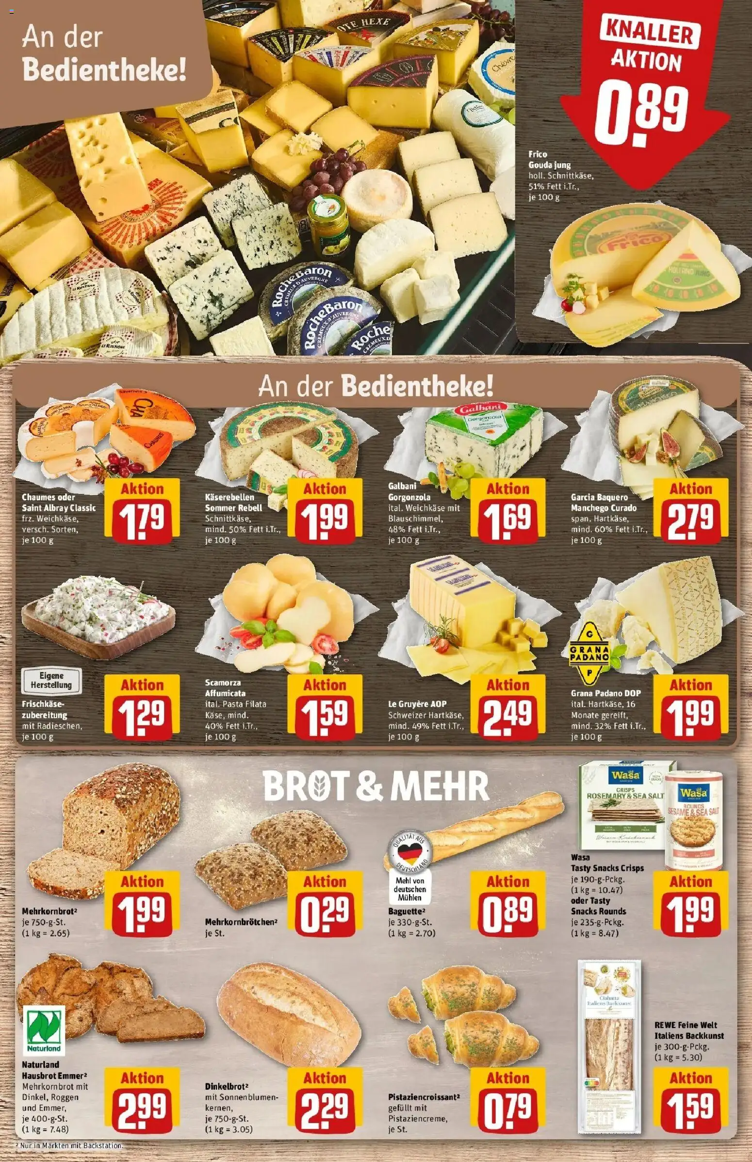 Rewe Prospekt Butzbach – gültig ab 08.06.2026 | Seite: 11 | Produkte: Mehl, Gouda, Baguette, Brot