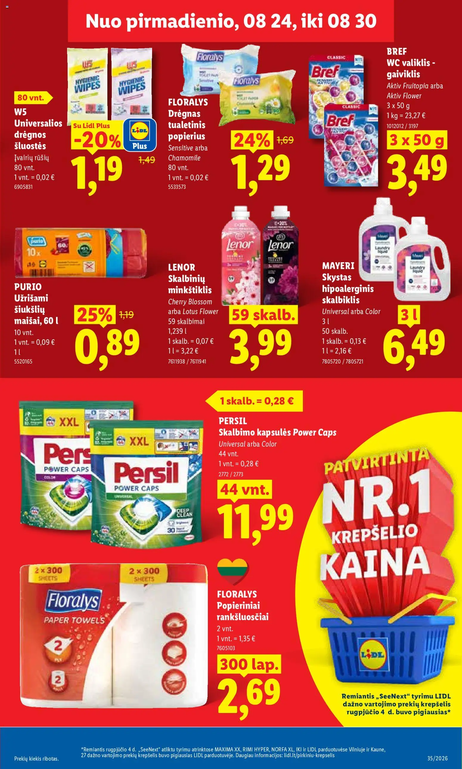 LIDL akcijos nuo 2026.08.24 | Puslapis: 15 | Prekių: Wc, Krepšelis, Kapsulės